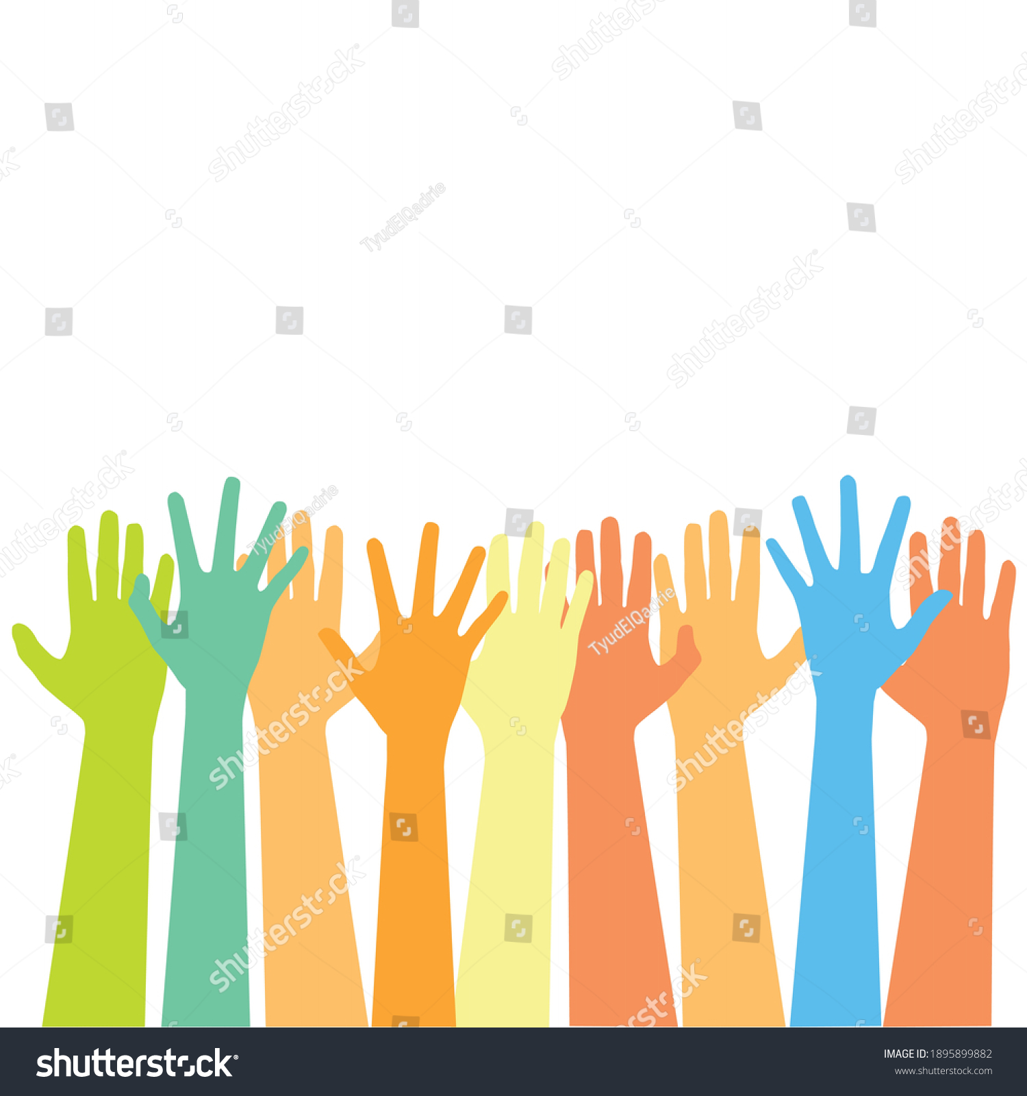 Colorful Hand Vector Illustration White Background Stock Vector ...