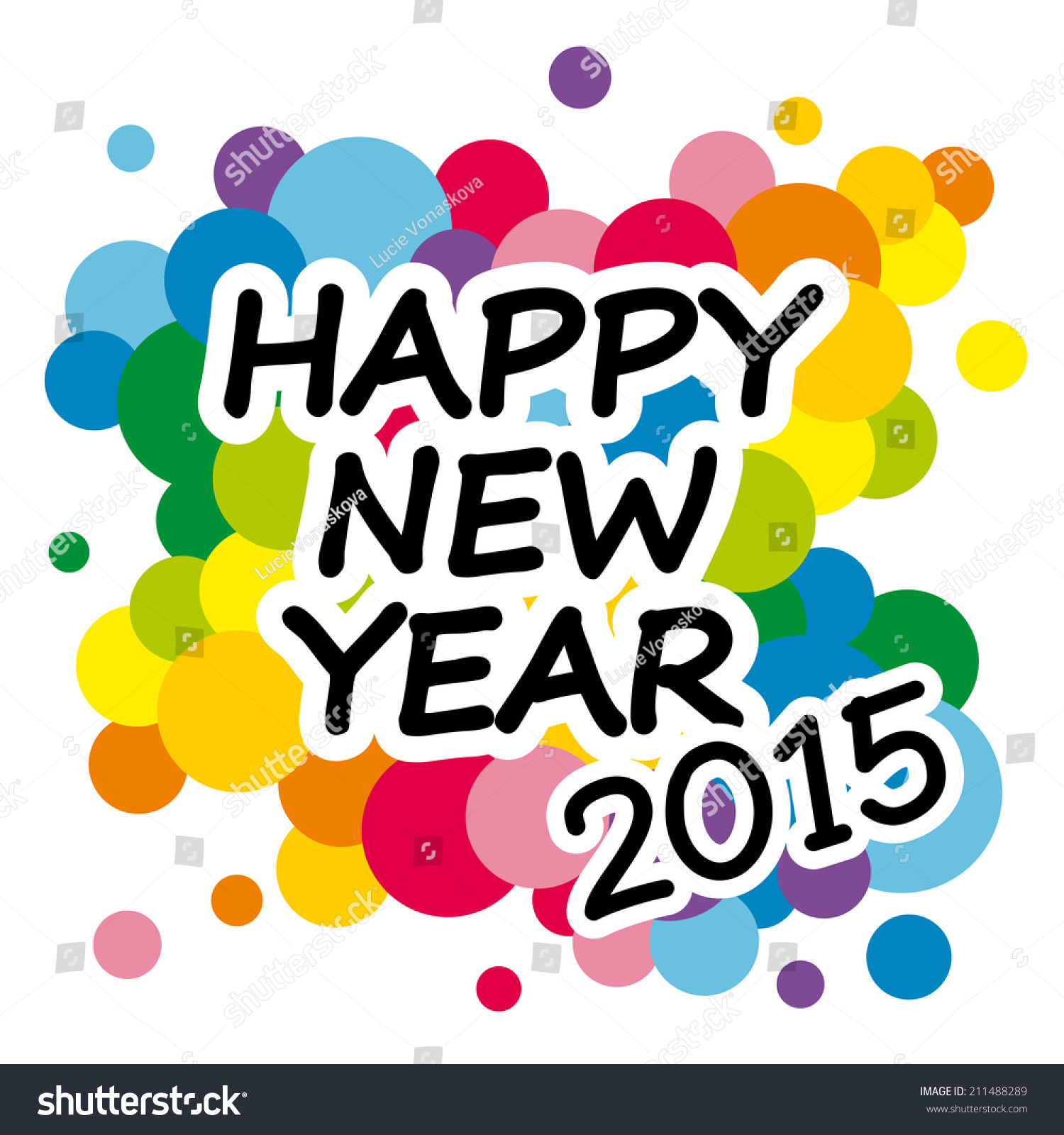 Colorful Happy New Year Illustration Stock Vector 211488289 - Shutterstock