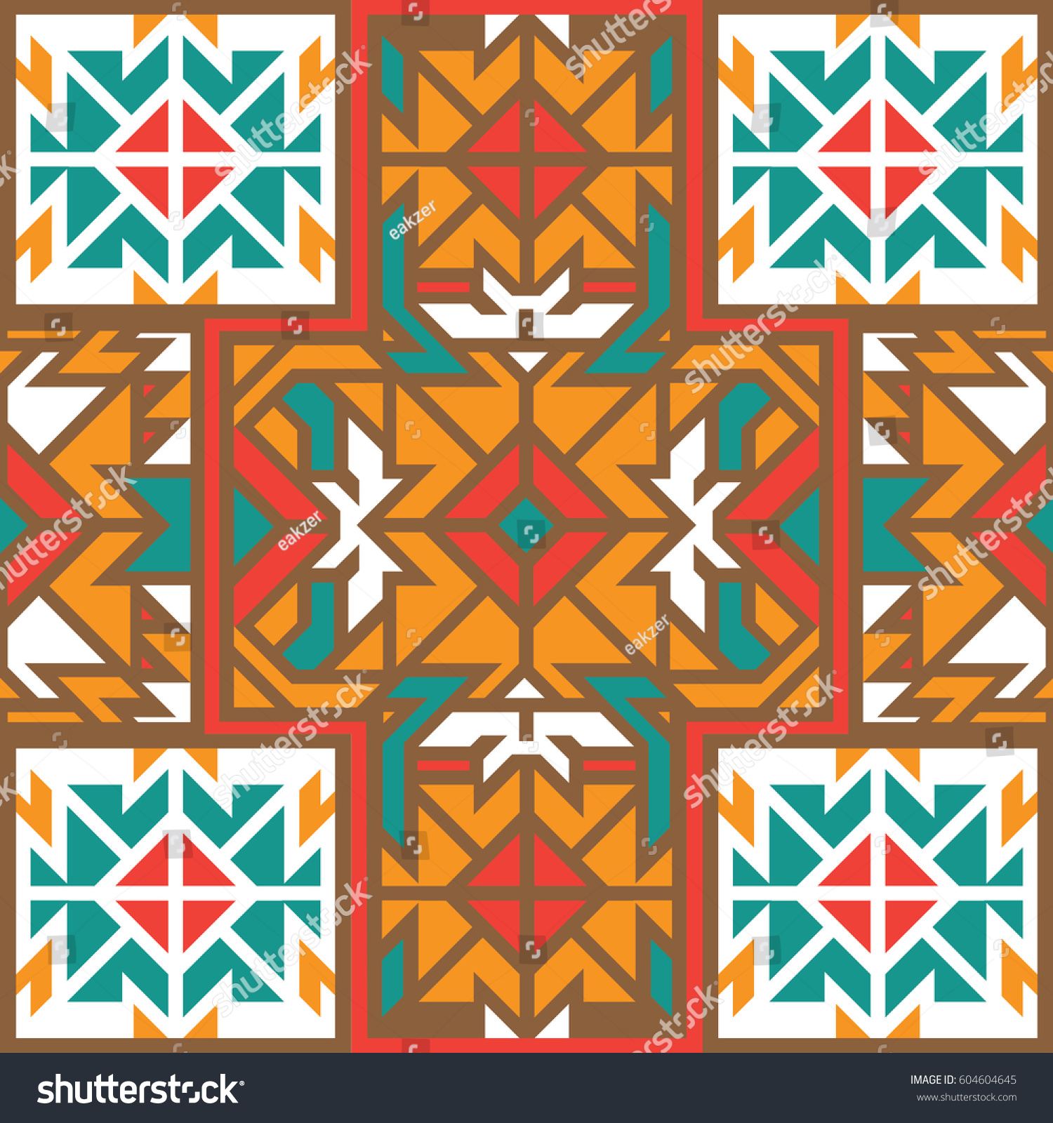 Colorful Inca Pattern Stock Vector 604604645 Shutterstock