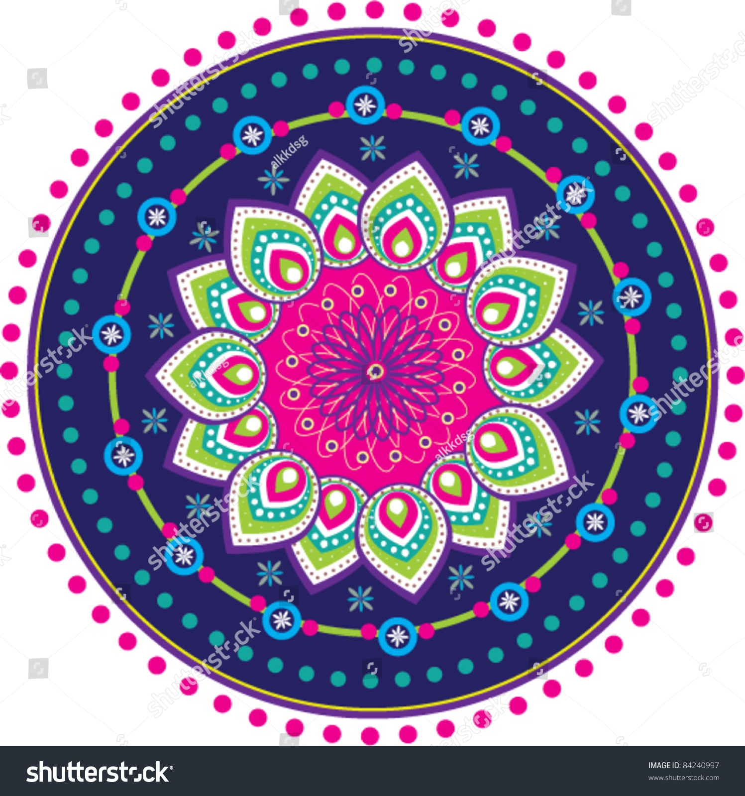 Colorful Indian Pattern Stock Vector Illustration 84240997 : Shutterstock