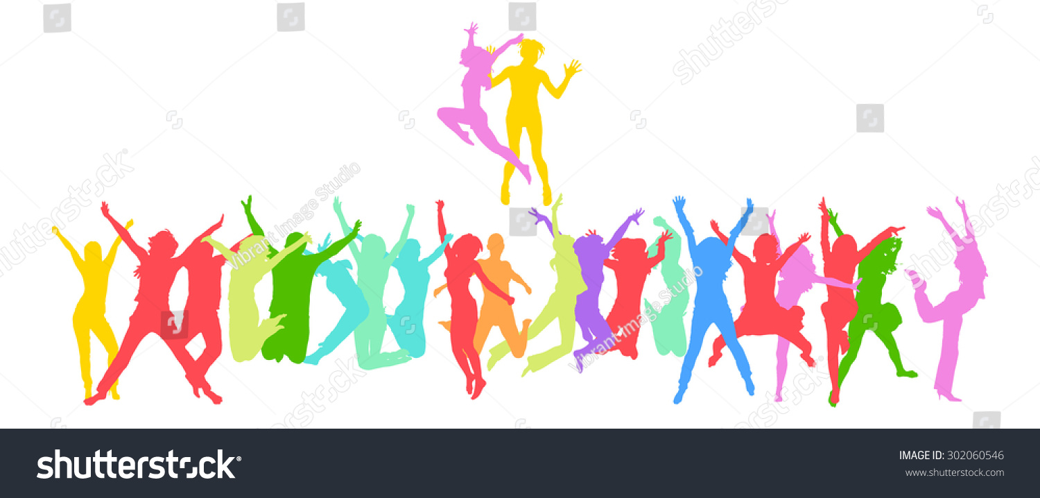Colorful Jumping Stock Vector (Royalty Free) 302060546 | Shutterstock