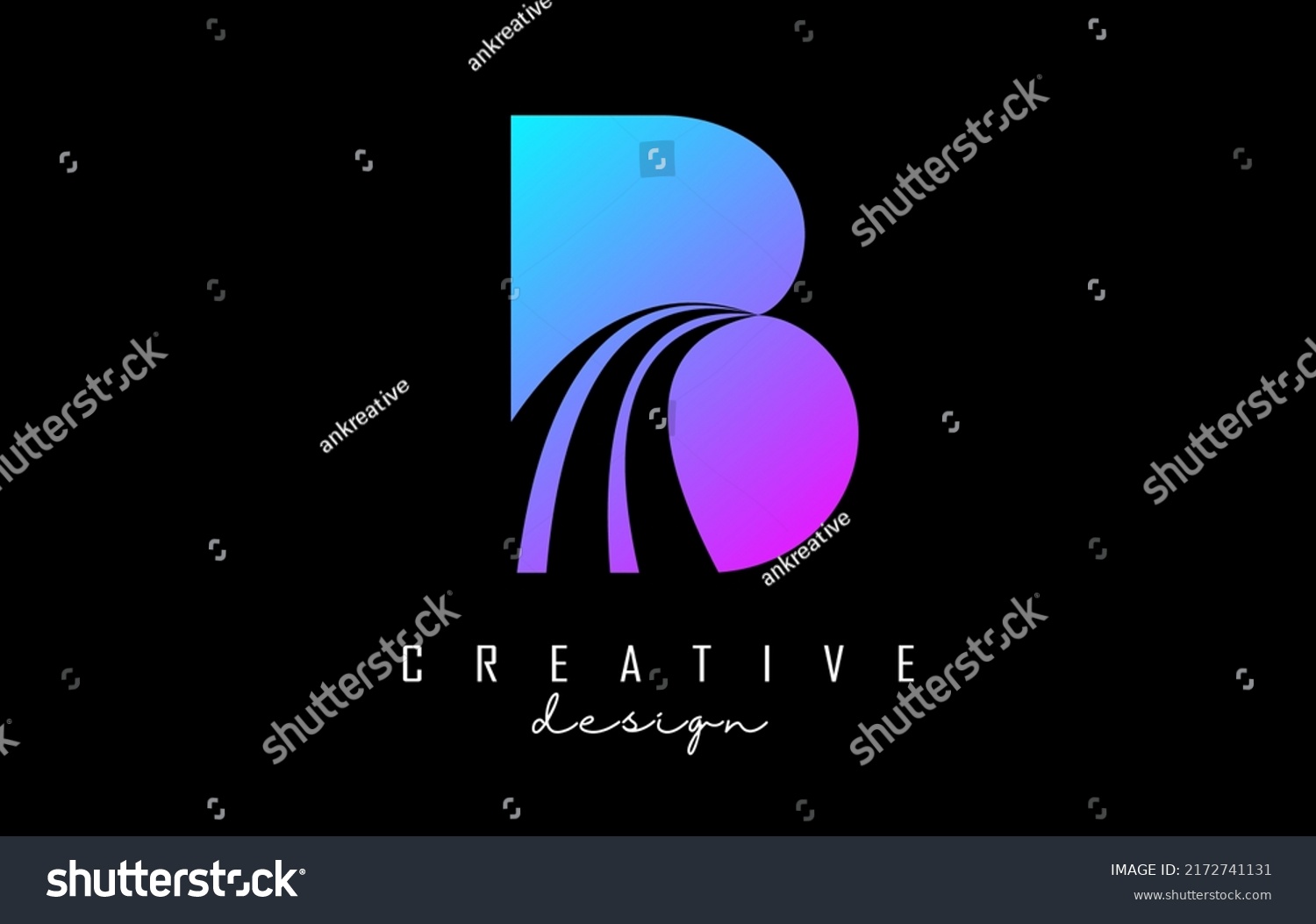 Colorful Letter B Logo Leading Lines Stock Vector (Royalty Free ...