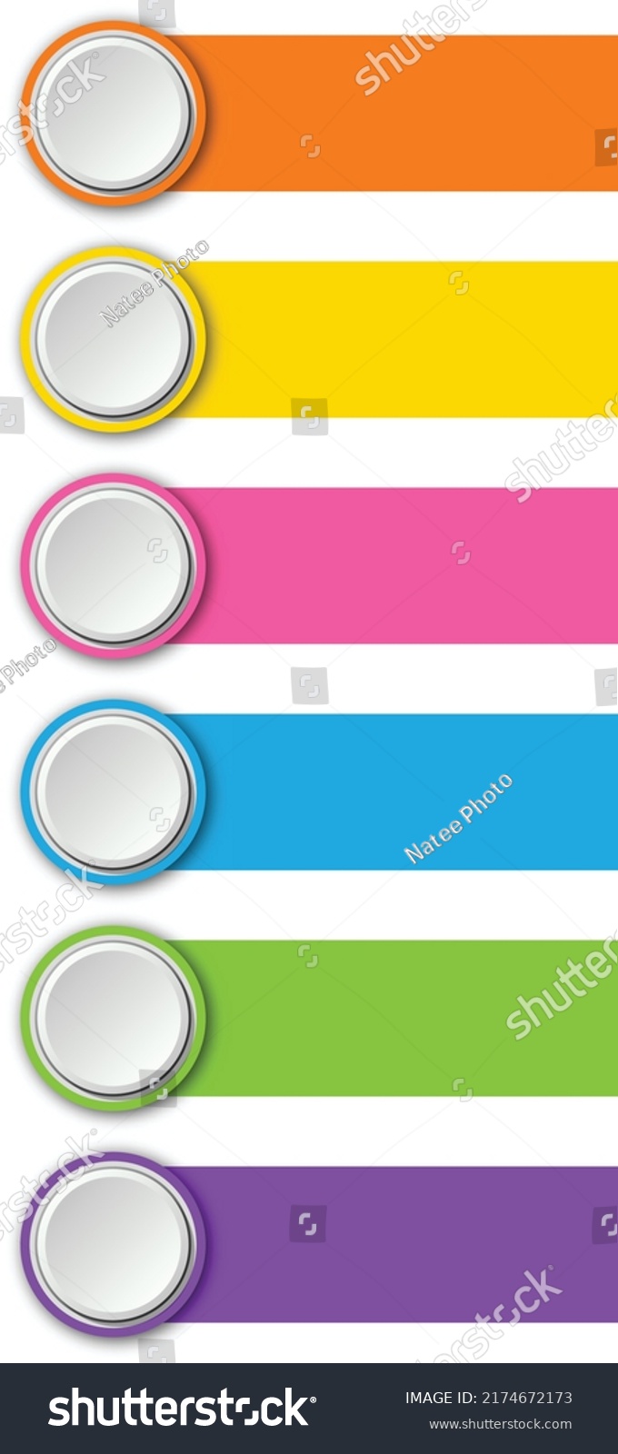 Colorful List Diagram 6 Points Steps Stock Vector (Royalty Free ...