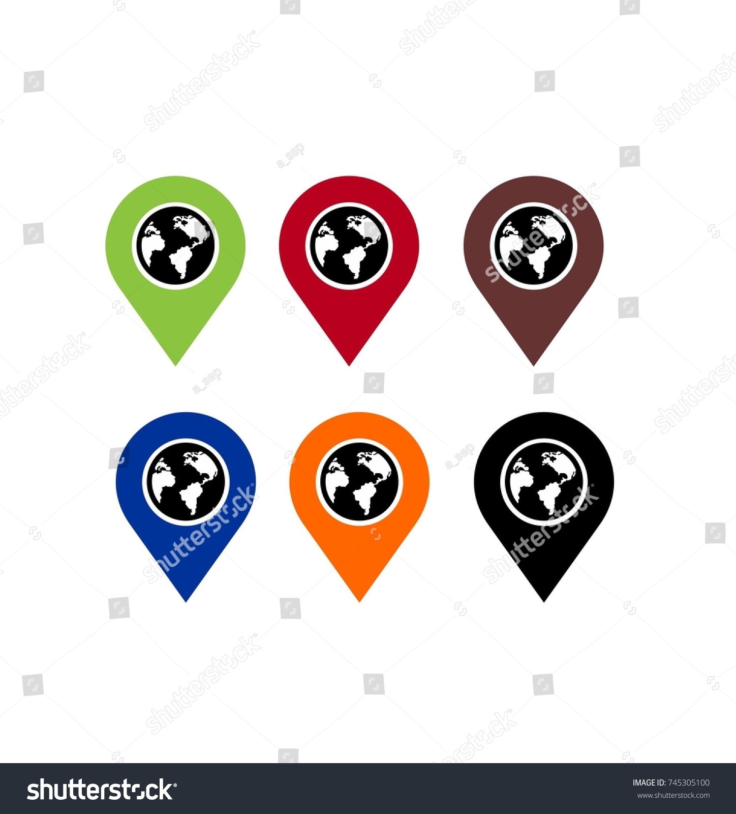 Colorful Map Marker Stock Vector (Royalty Free) 745305100 | Shutterstock