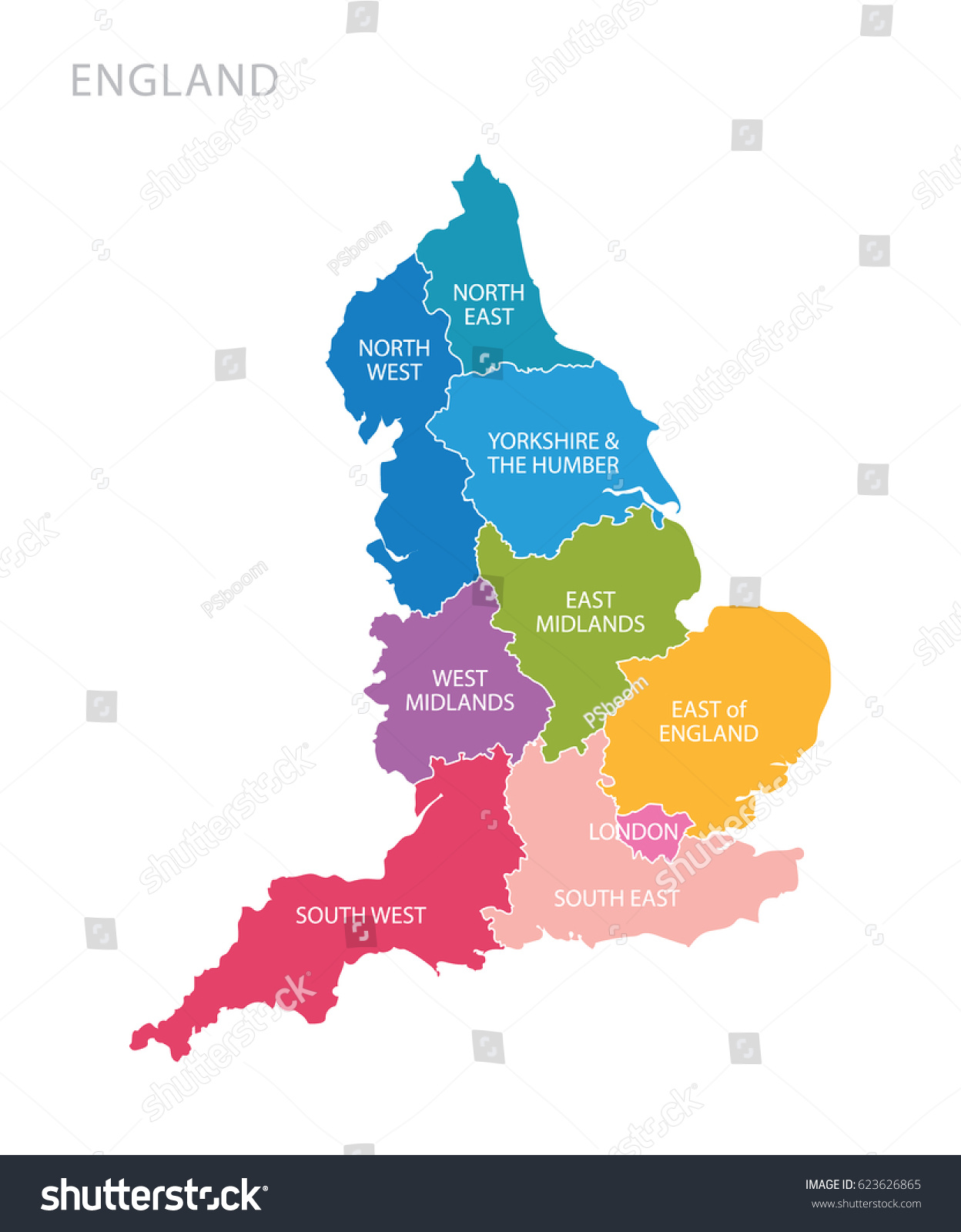 SVG of Colorful map of England svg
