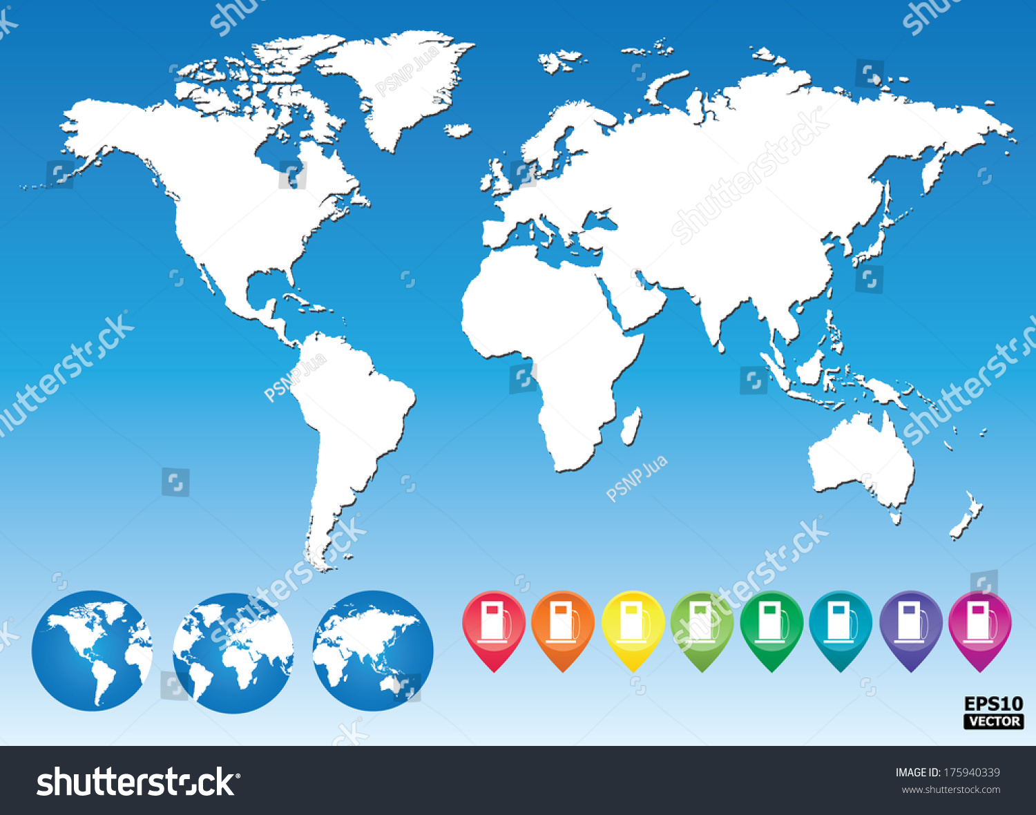 Map Showing Petrol Stations Colorful Map Pointers Petrol Station Gas Stock Vector (Royalty Free)  175940339