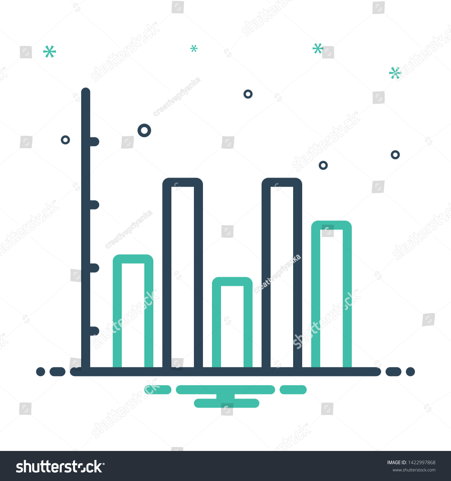 Colorful Mix Icon Bar Chart Stock Vector Royalty Free 1422997868