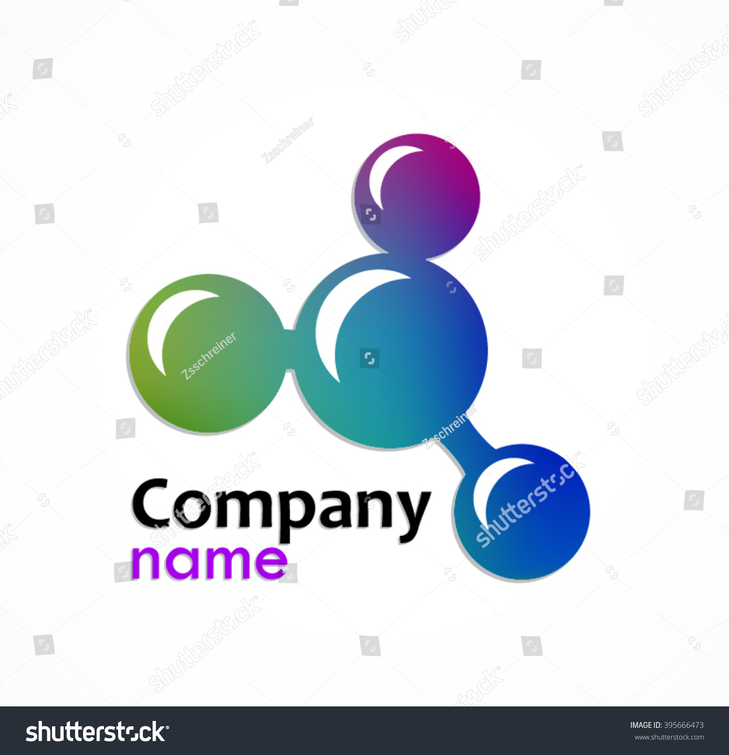 Colorful Molecule Logo Vector Illustration Stock Vector Royalty Free