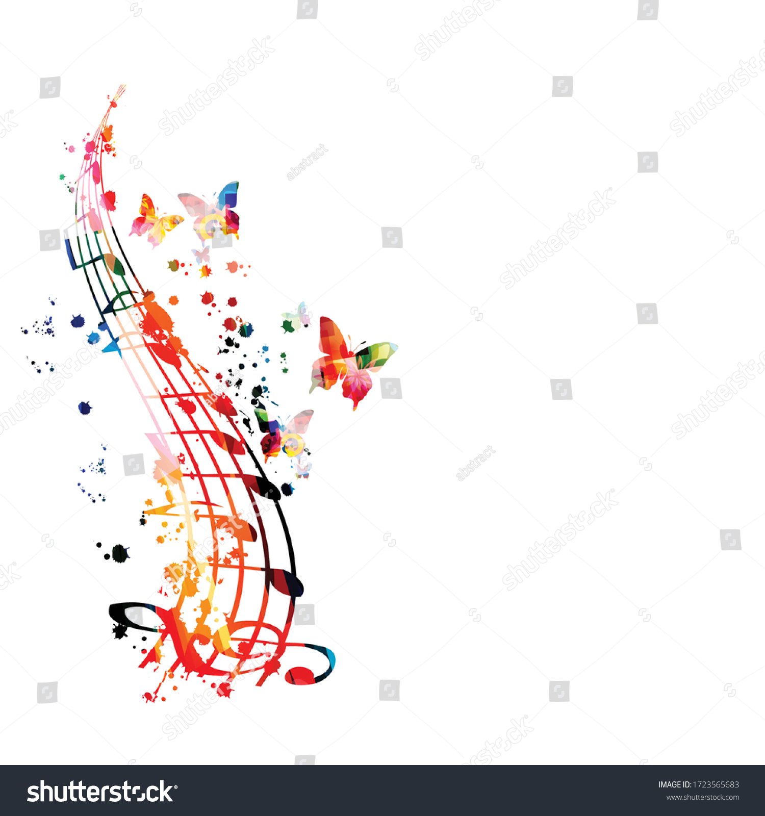 Colorful Music Promotional Poster Gclef Music Stock Vector (Royalty ...