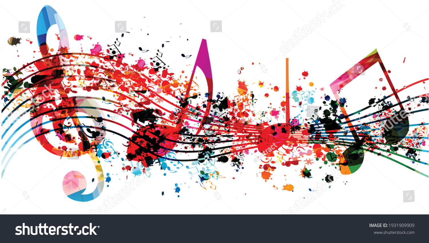 Colorful Musical Promotional Poster Musical Notes Stock Vector (Royalty ...