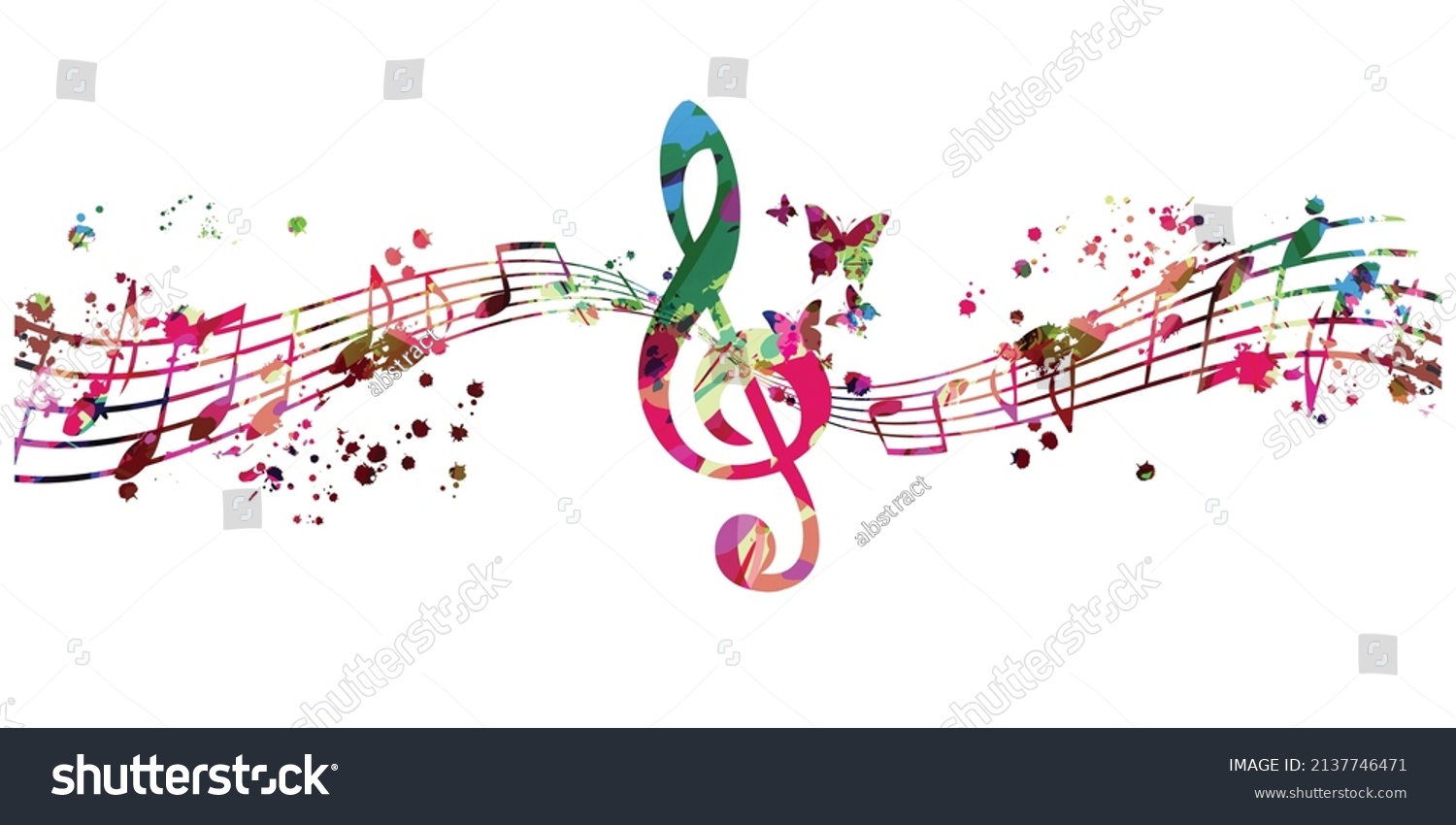 Colorful Musical Promotional Poster Musical Notes Stock Vector (Royalty ...