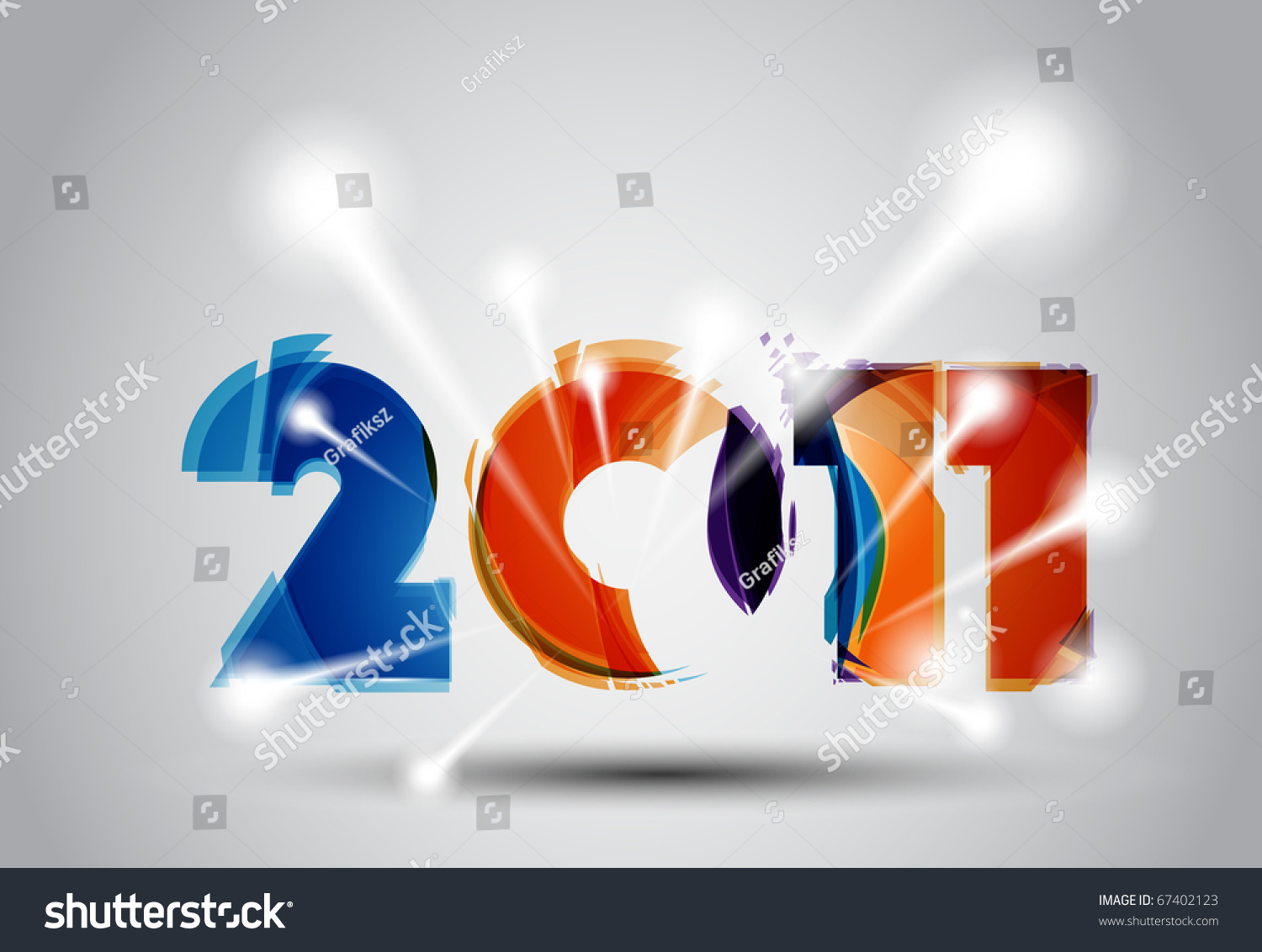 Colorful New Year Illustration - 67402123 : Shutterstock