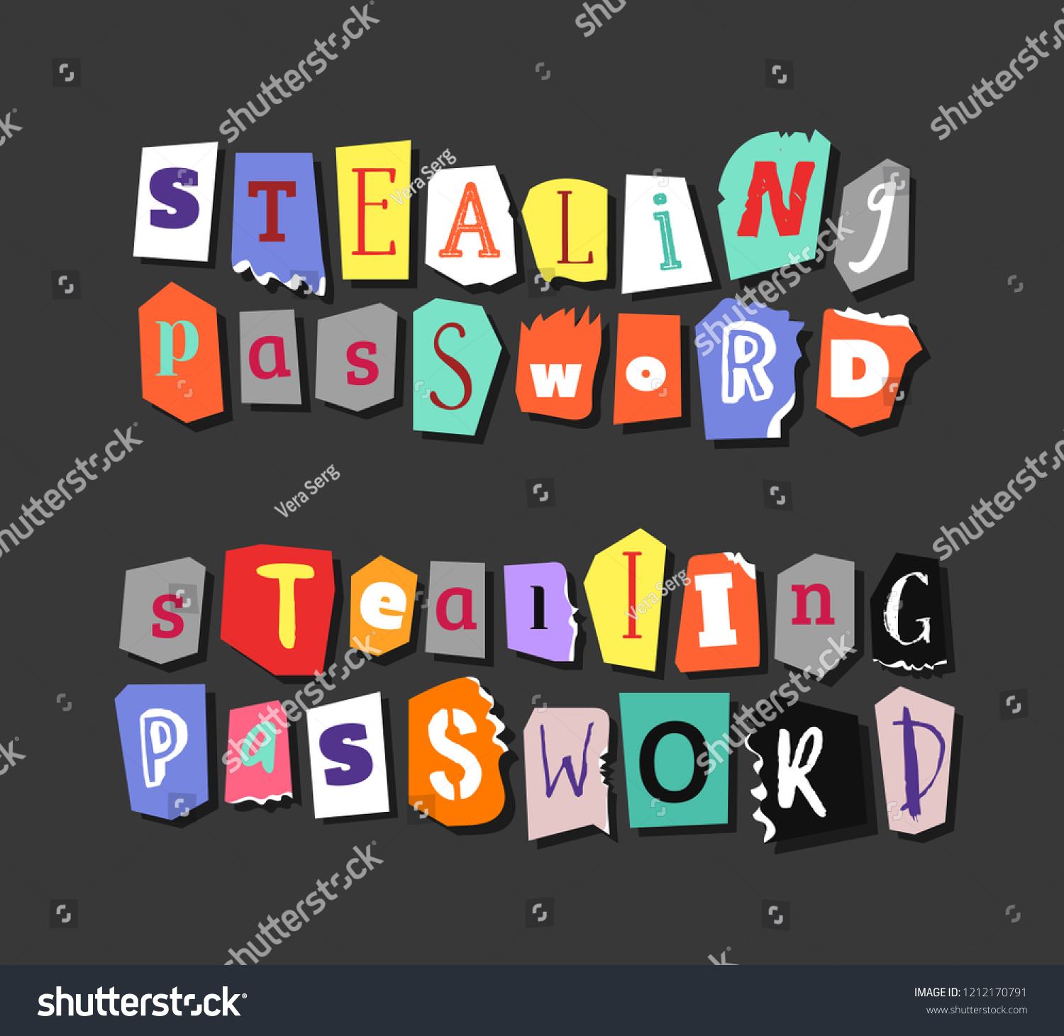 colorful-newspaper-word-stealing-password-hand-stock-vector-royalty