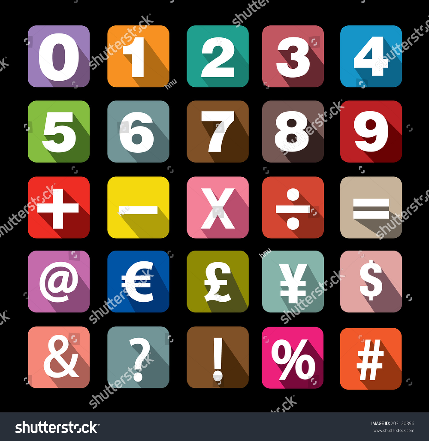 Colorful Number Symbol Fonts Vector Stock Vector (Royalty Free ...