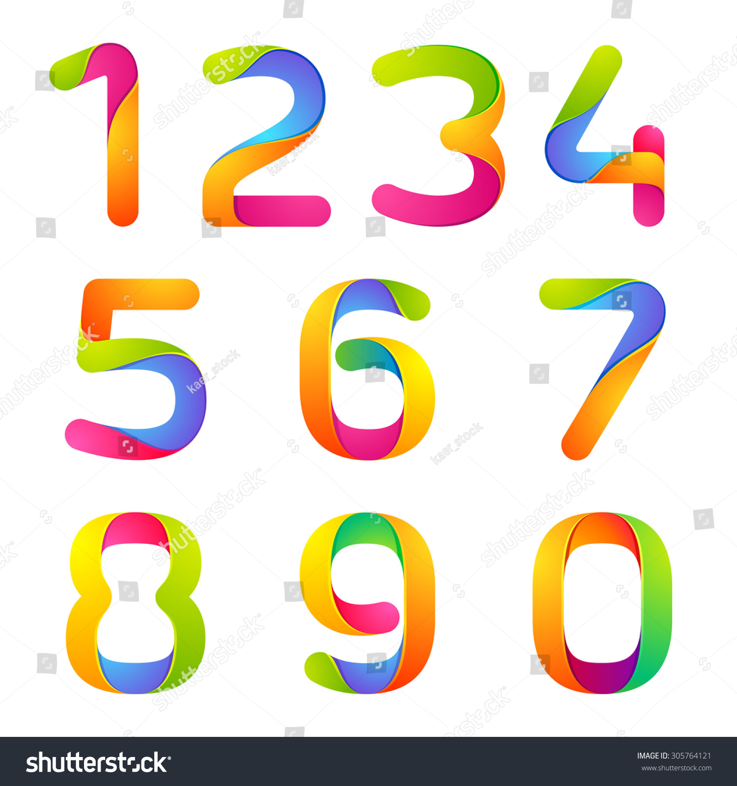 Colorful Numbers Set. Vector Design Template Elements For Your ...