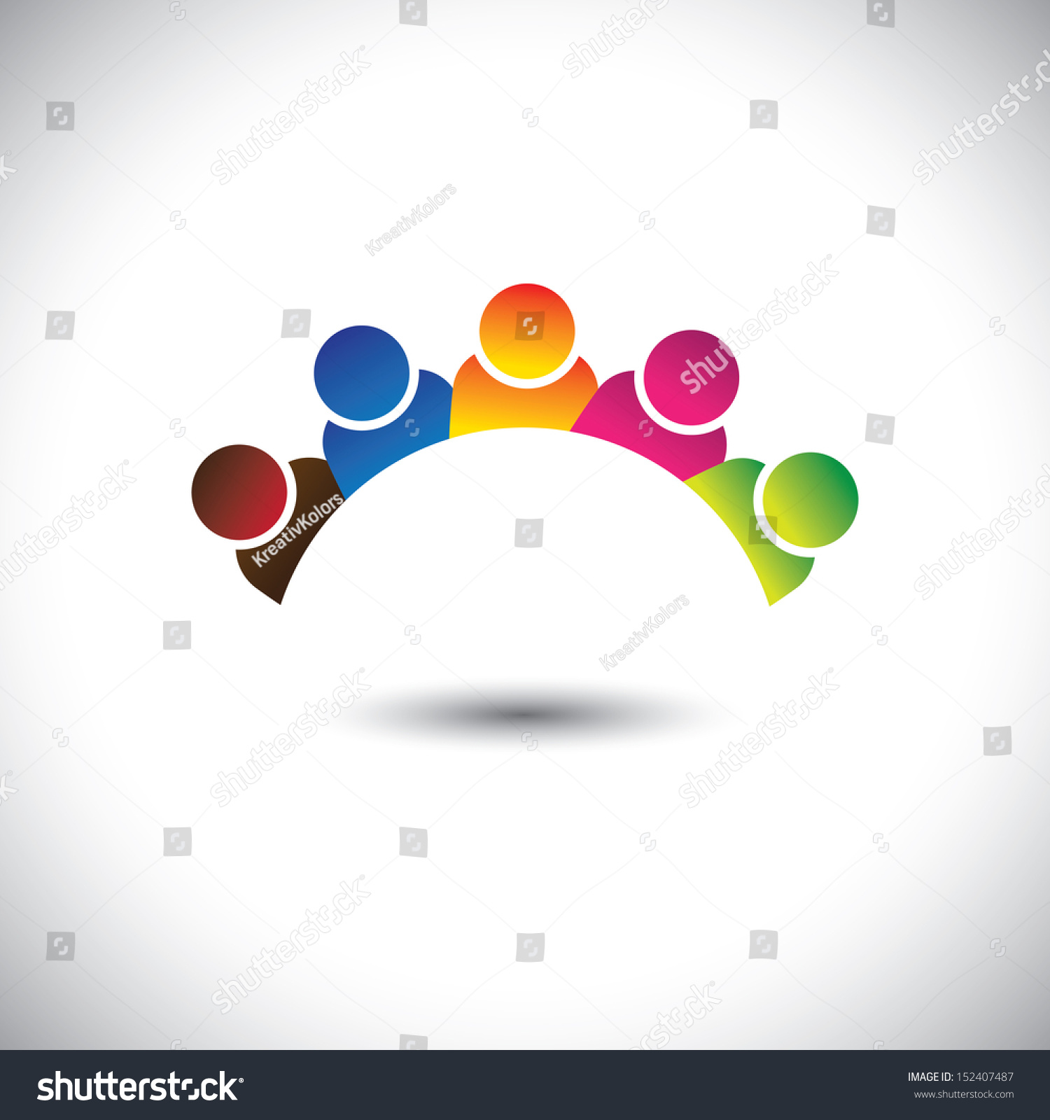 Colorful Office Executives Employees Unity Diversity Stock Vector