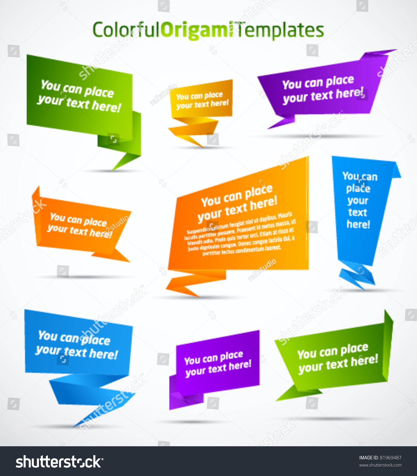 Colorful Origami Vector Templates Stock Vector (Royalty Free) 81969487