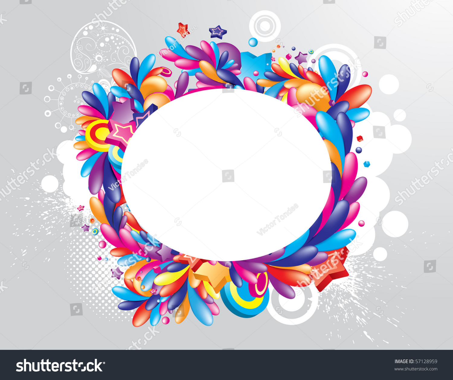 Colorful Oval Frame Your Design Stock Vector 57128959 - Shutterstock