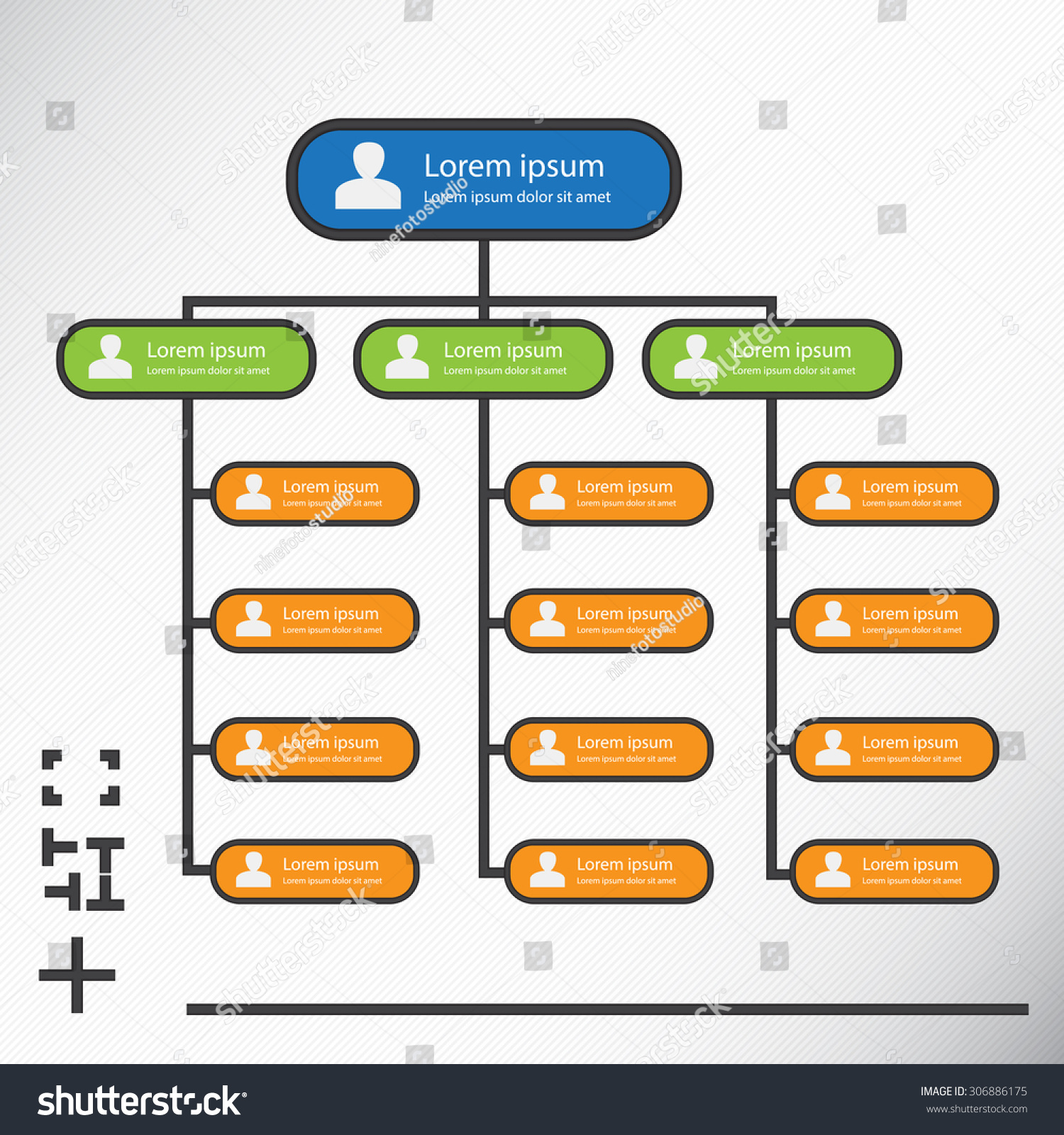 Colorful Oval Shape Organizational Chart Infographic Stock Vector ...