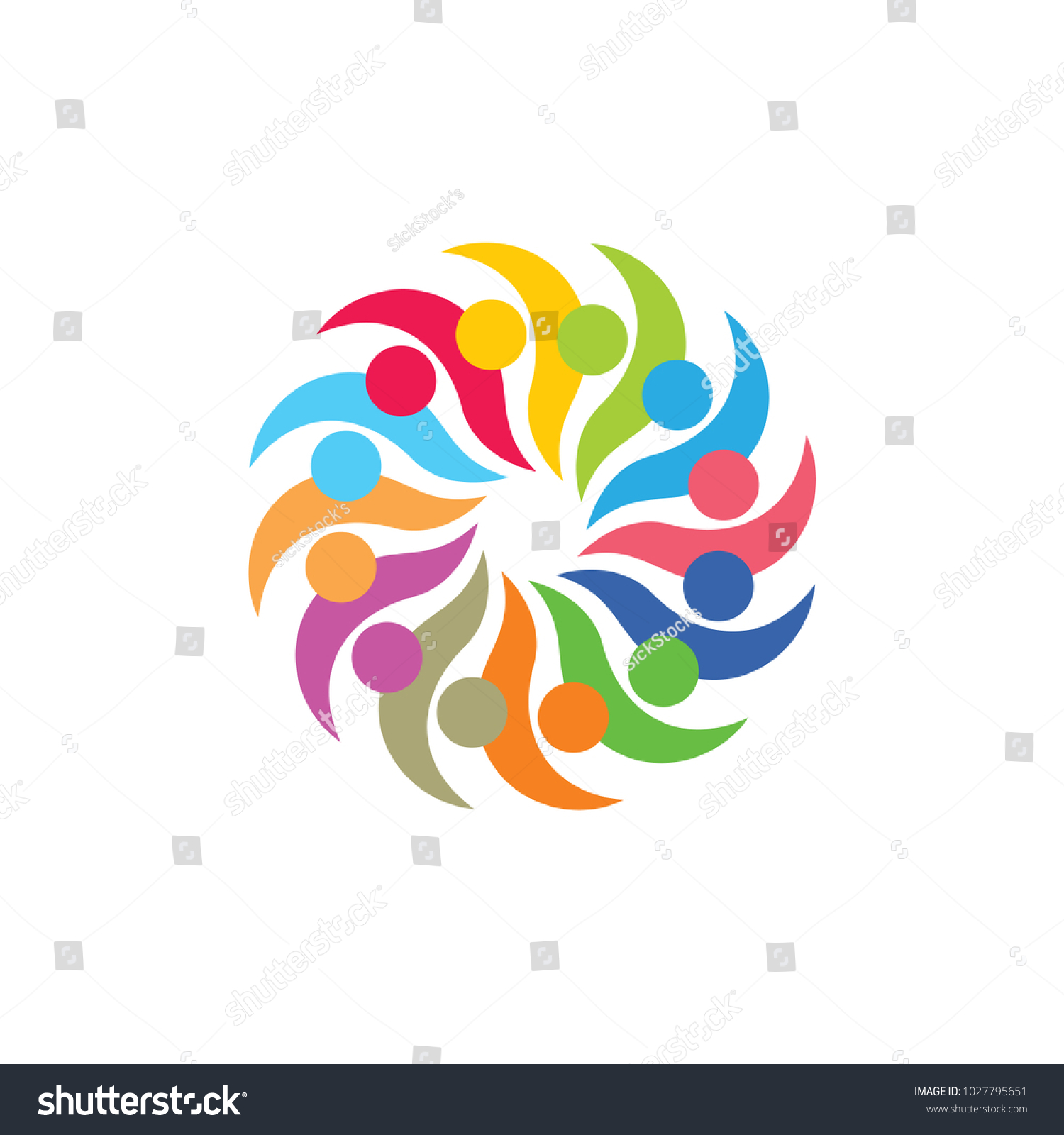 Colorful People Circle Diversity Symbol Logo Stock Vector (royalty Free 