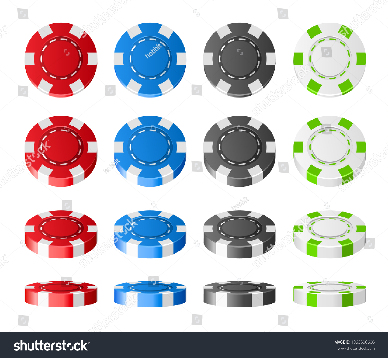 Colorful Plastic Poker Chips Realistic Set Stock Vector (Royalty Free ...