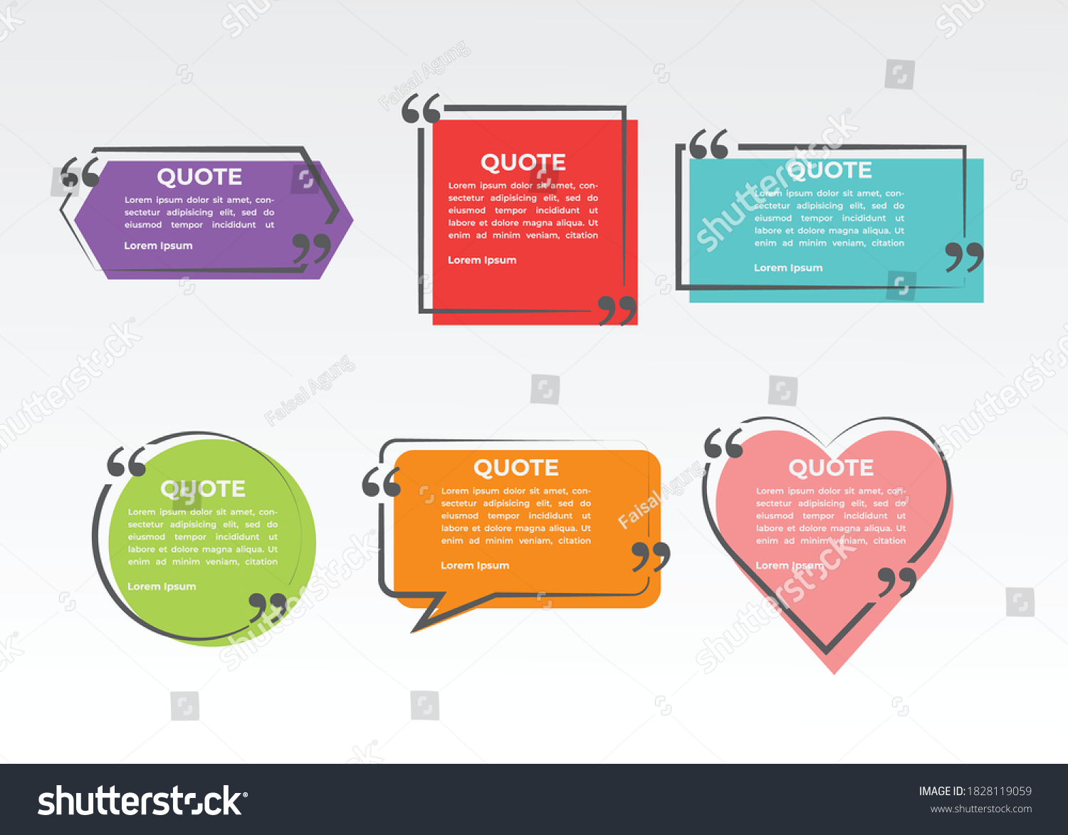 Colorful Quotes Frame Design Template Stock Vector (Royalty Free