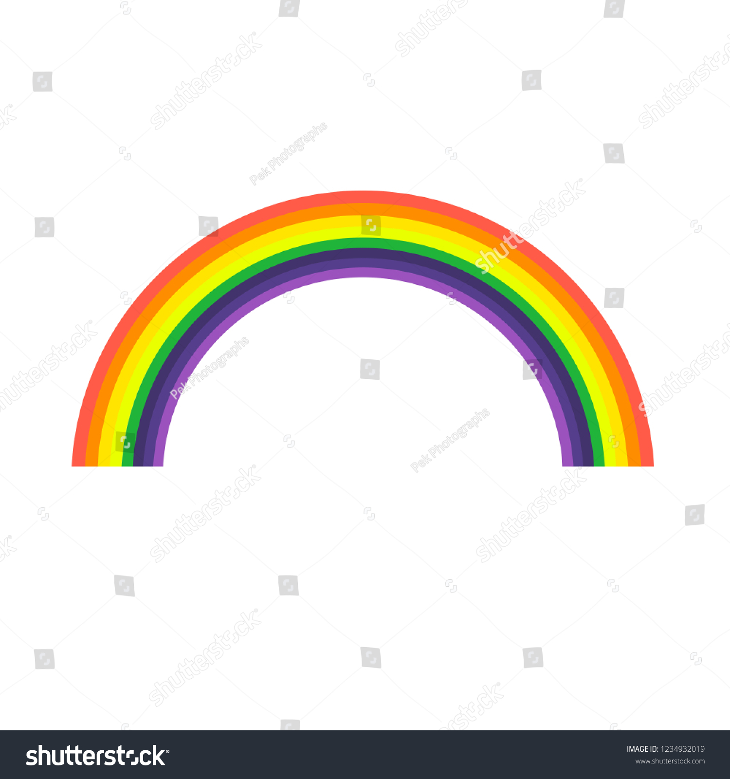 Colorful Rainbow Cartoon Vector Isolated On Stock Vector (Royalty Free ...