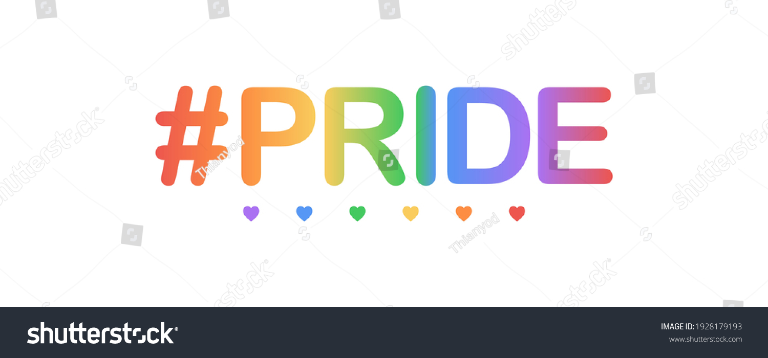 Colorful Rainbow Colored Word Pride Month Stock Vector (Royalty Free ...