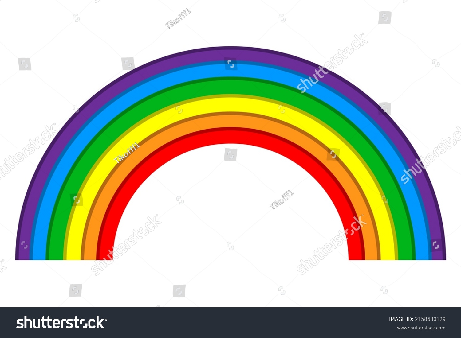 Colorful Rainbow Flat Cartoon Style Isolated Stock Vector (Royalty Free ...