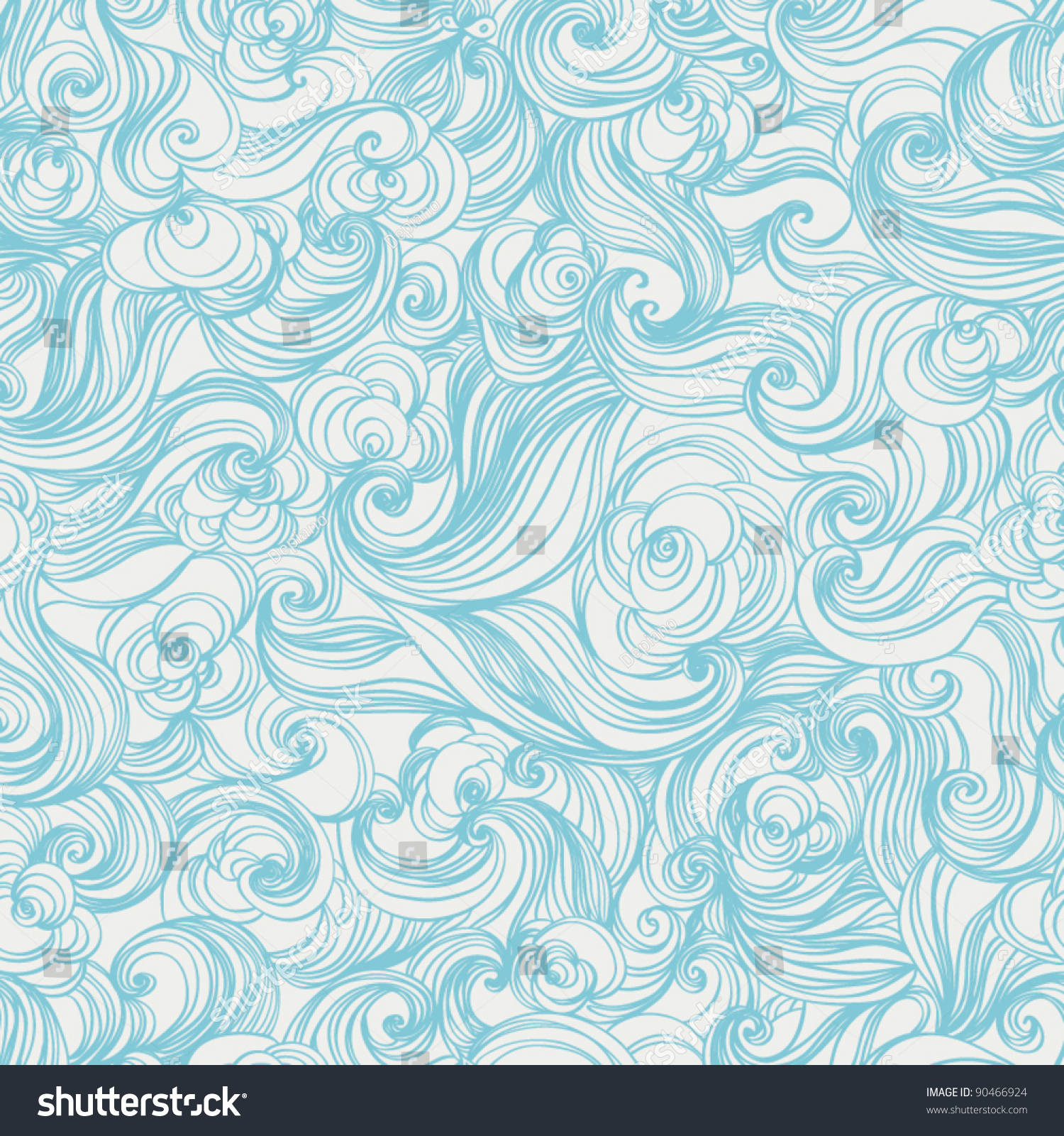 Colorful Seamless Abstract Handdrawn Pattern Waves Stock Vector ...