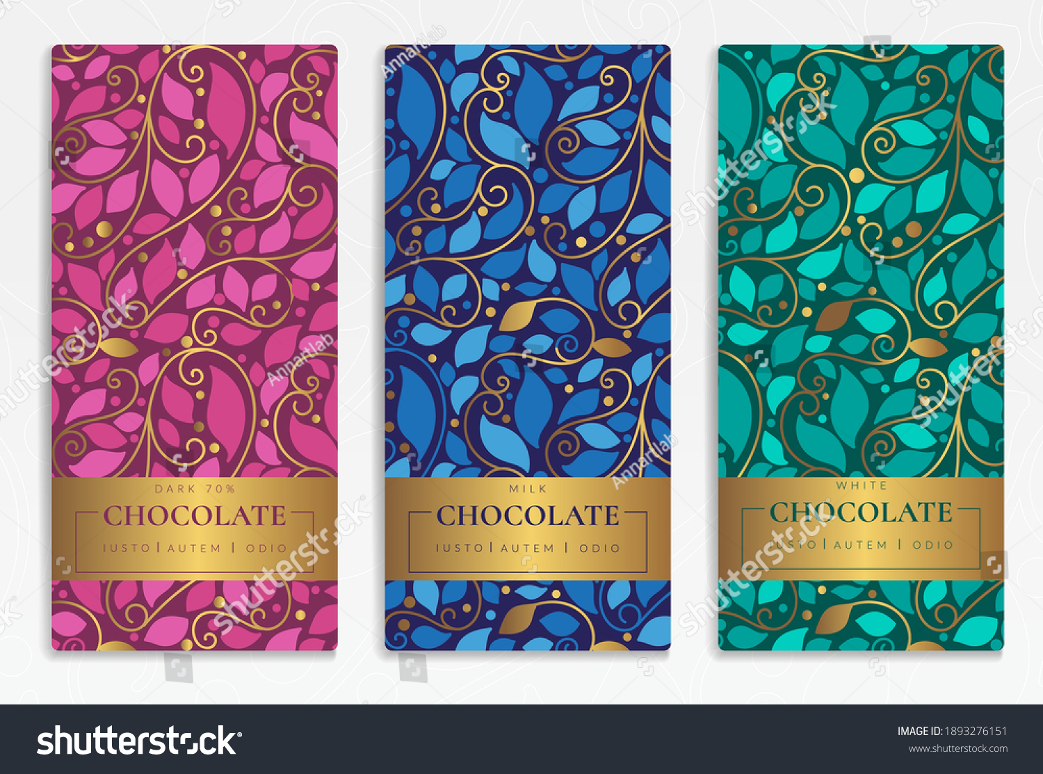 Colorful Set Chocolate Bar Packaging Design Stock Vector (Royalty Free ...