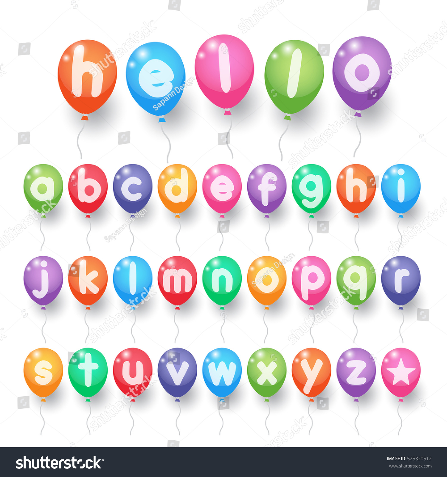 small alphabet balloons