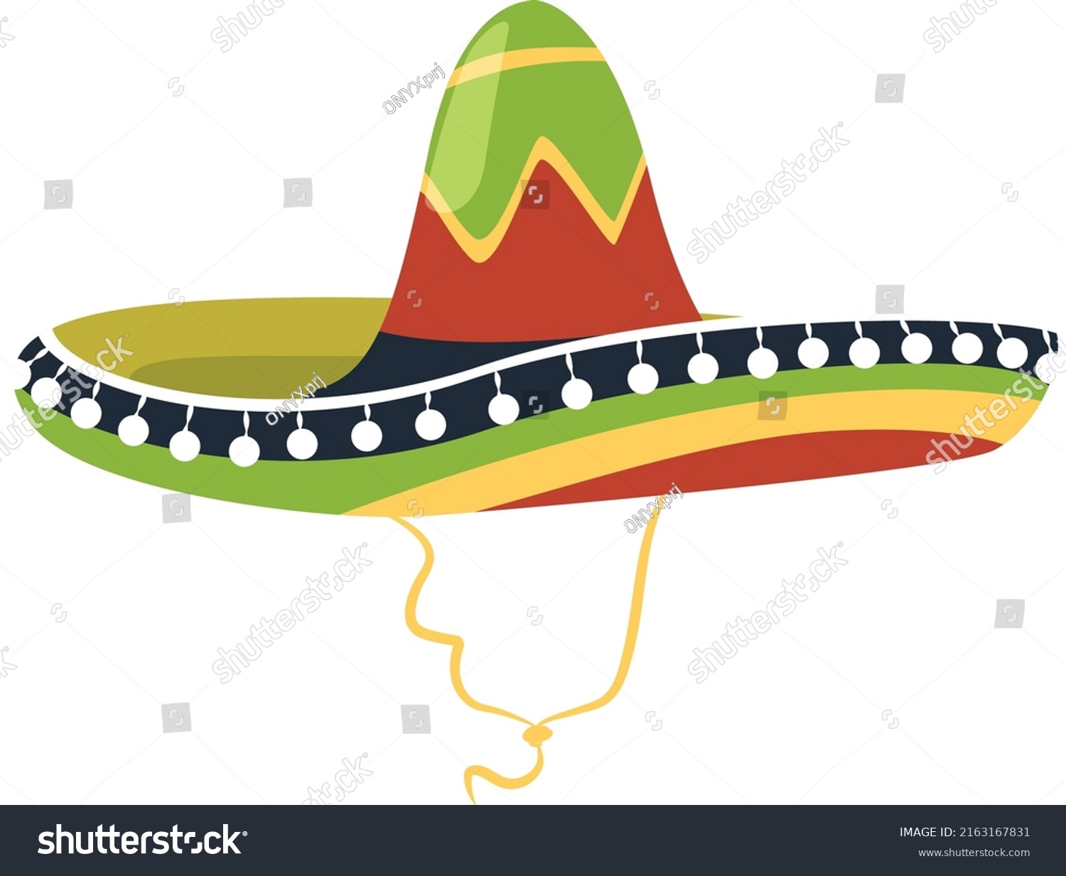 Colorful Sombrero Icon Mexican Hat Mariachi Stock Vector (Royalty Free ...