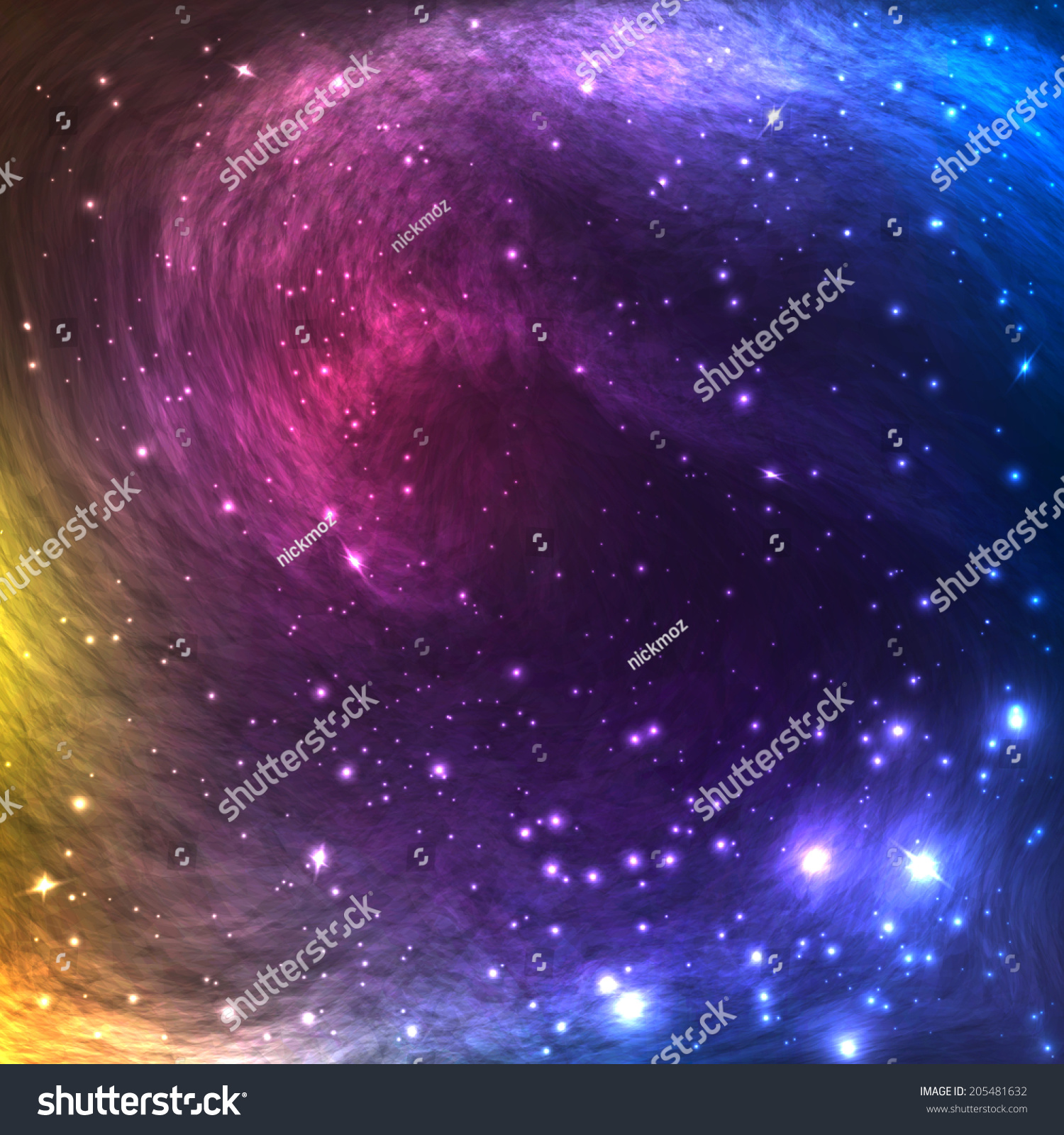 Colorful Space Galaxy Background Light Shining Stock Vector (Royalty