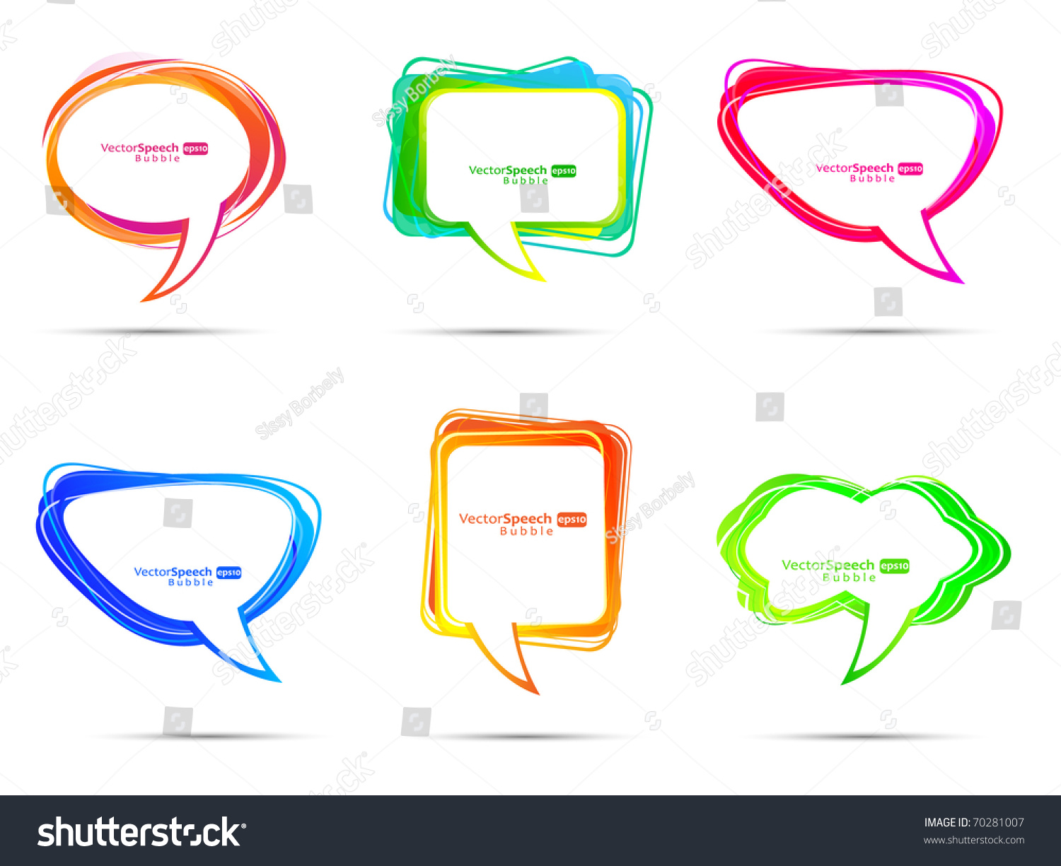 Colorful Speech Bubbles Stock Vector Illustration 70281007 : Shutterstock