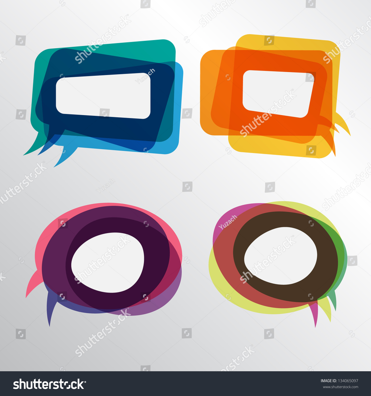 Colorful Speech Bubbles Round And Square Layers Stock Vector ...