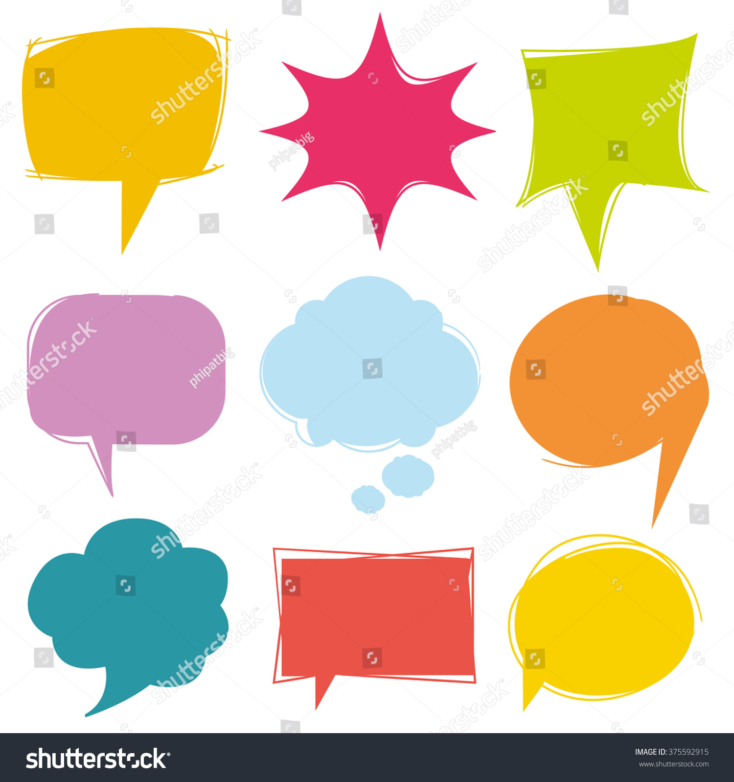 Colorful Speech Bubbles Vector Cute Communication Stock Vector ...