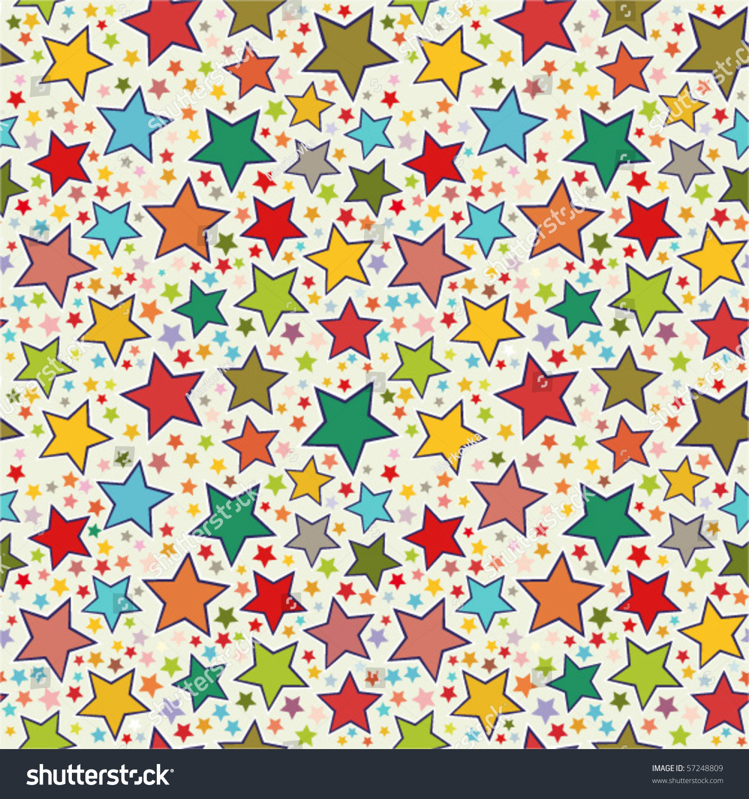 Colorful Stars Seamless Pattern Stock Vector Illustration 57248809 ...