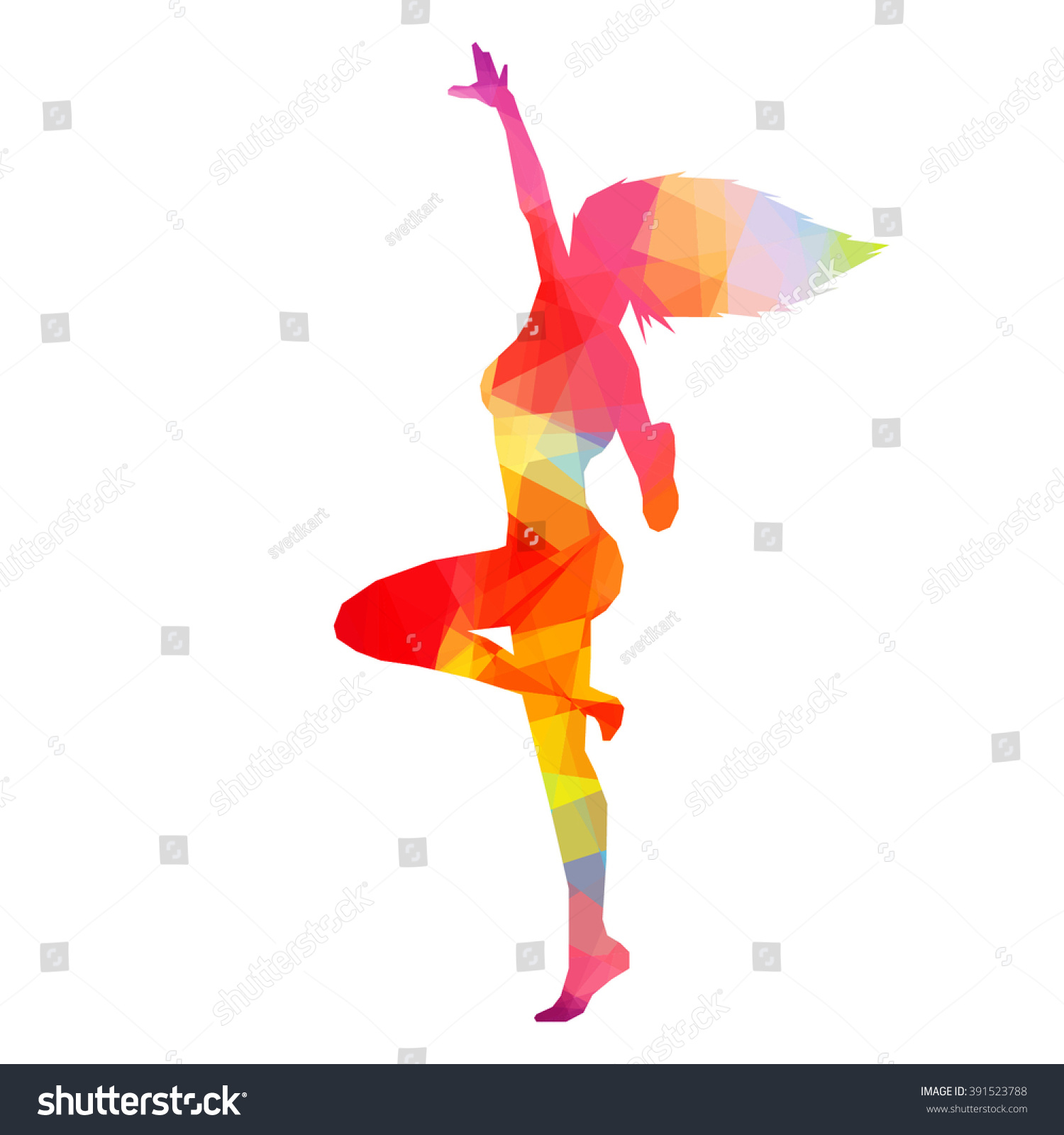 Colorful Stylized Dancers Pose Drawing Made Stock Vector (Royalty Free ...