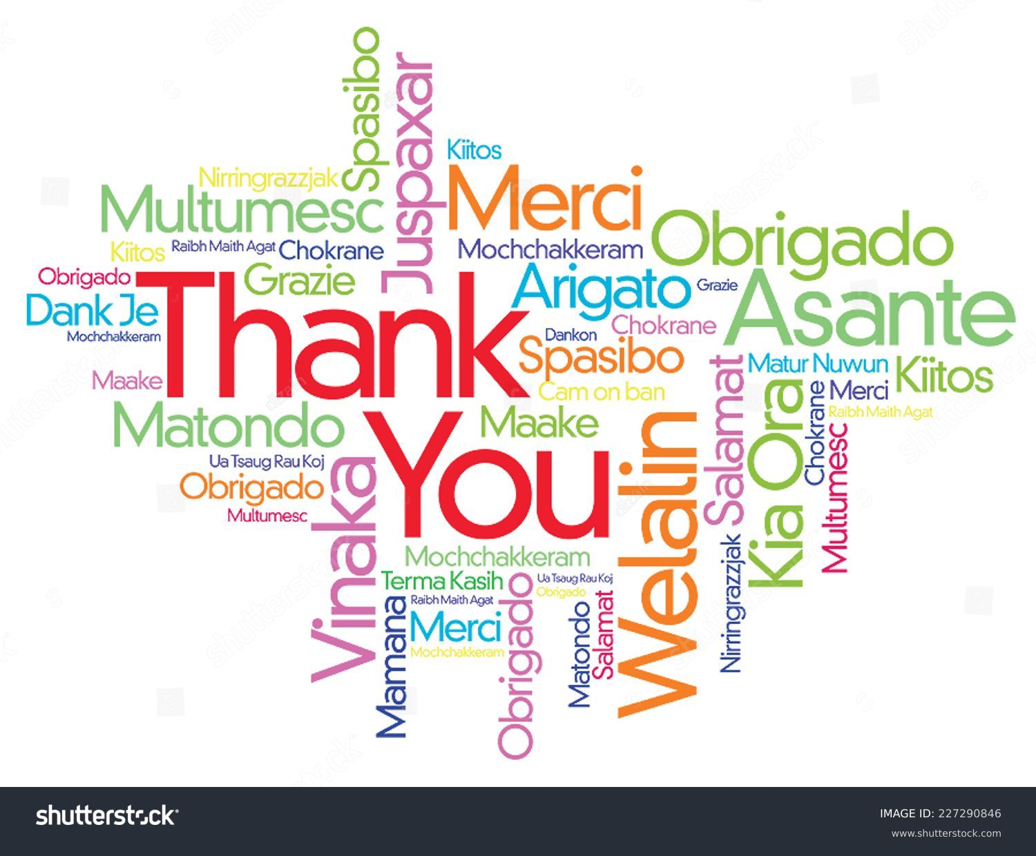 Colorful Thank You Word Cloud Vector Stock Vector 227290846 - Shutterstock