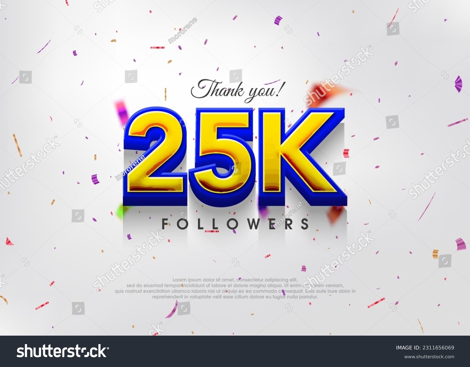 SVG of Colorful theme greeting 25k followers, thank you greetings for banners, posters and social media posts. svg