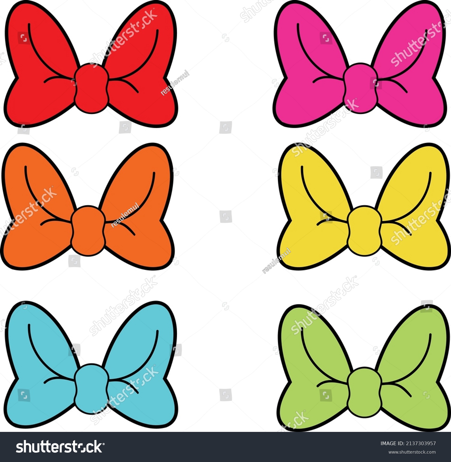 Colorful Ties Clipart Bundle Vector Silhouette Stock Vector (Royalty ...