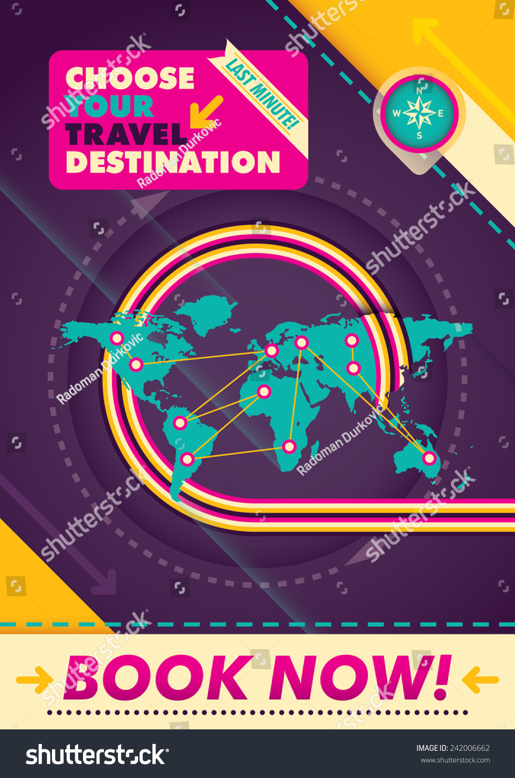 Colorful Travel Background Vector Illustration Stock Vector (Royalty