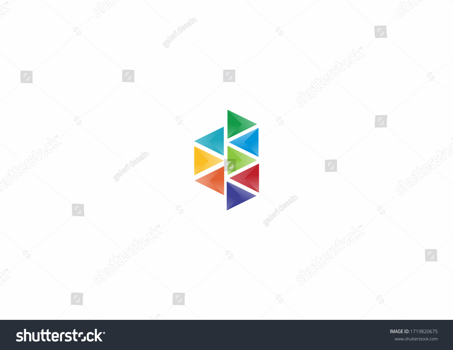 Colorful Triangles Vector Logo Design Diamond Stock Vector (Royalty ...