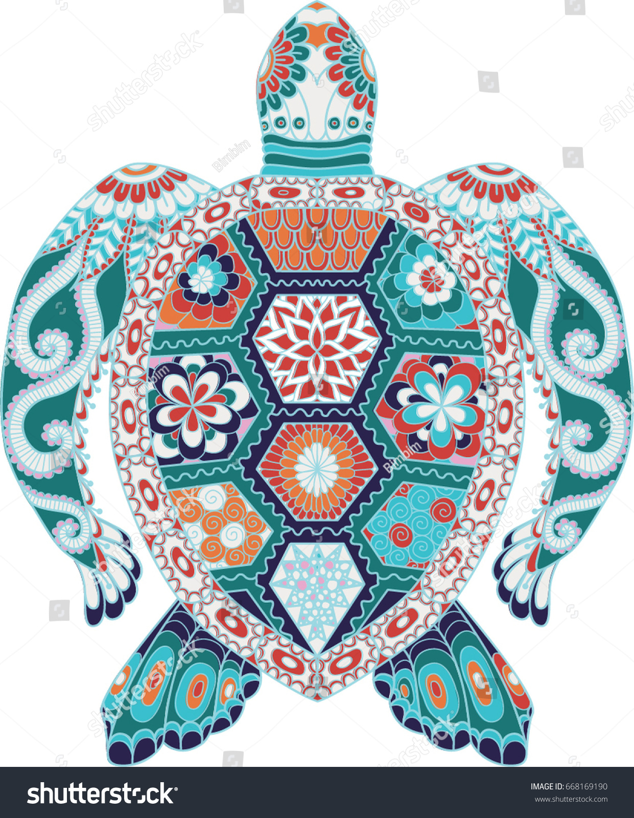 SVG of Colorful turtle for design element. Vector illustration svg