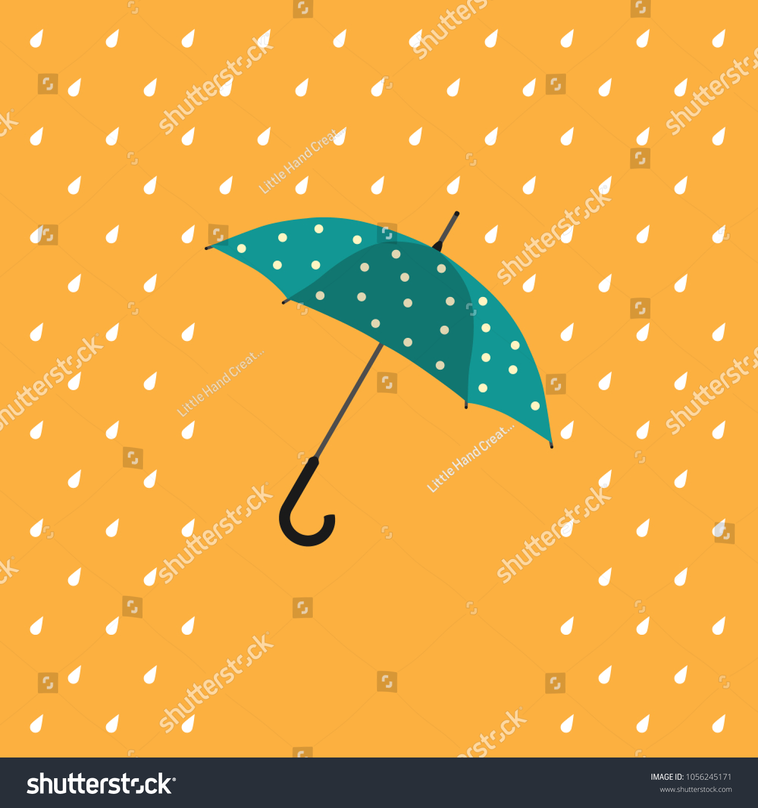 Colorful Umbrella Rain Protecting Water Colorful Stock Vector Royalty Free