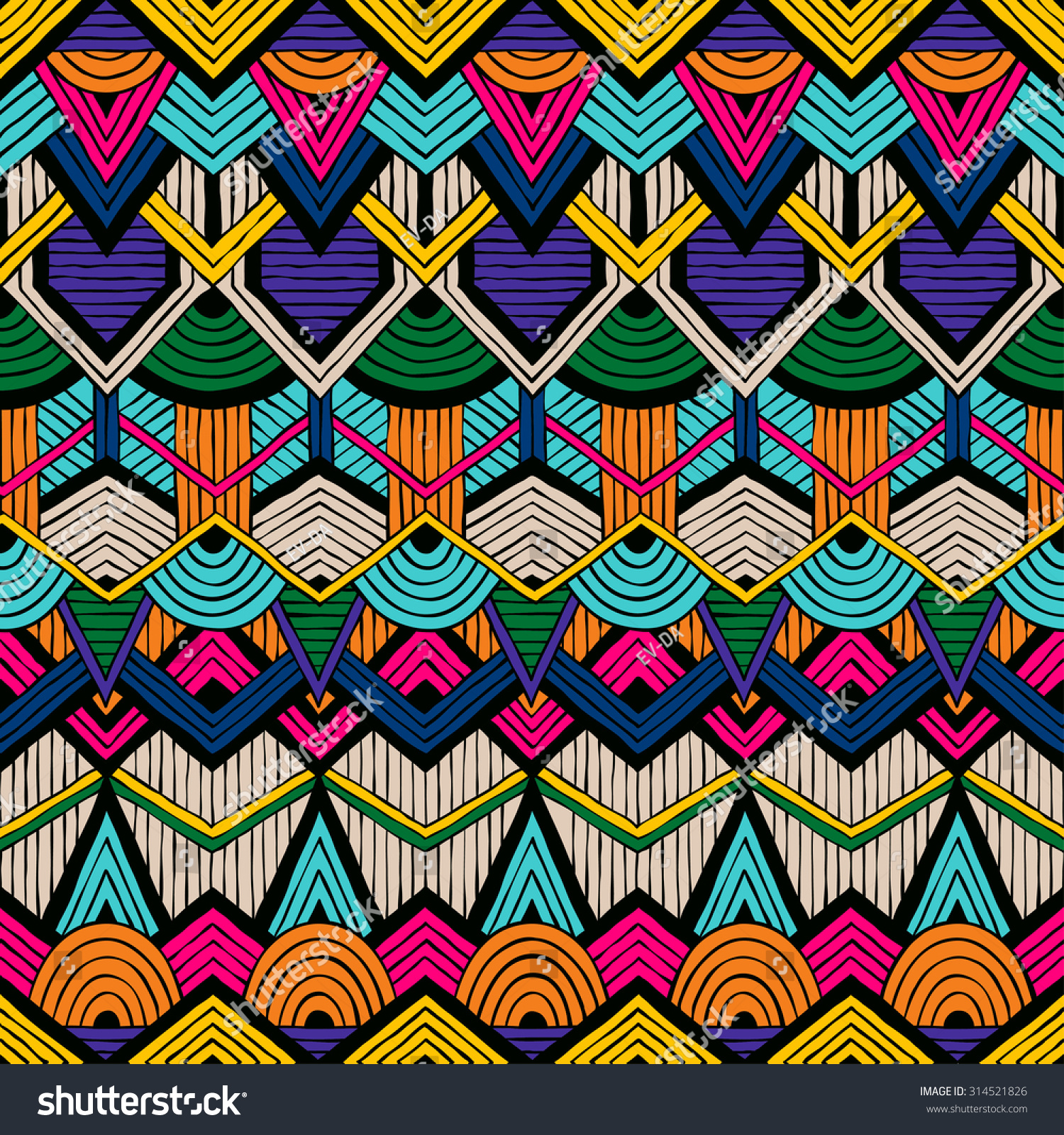 Colorful Vector Pattern Trible Style Seamless Stock Vector 314521826 ...