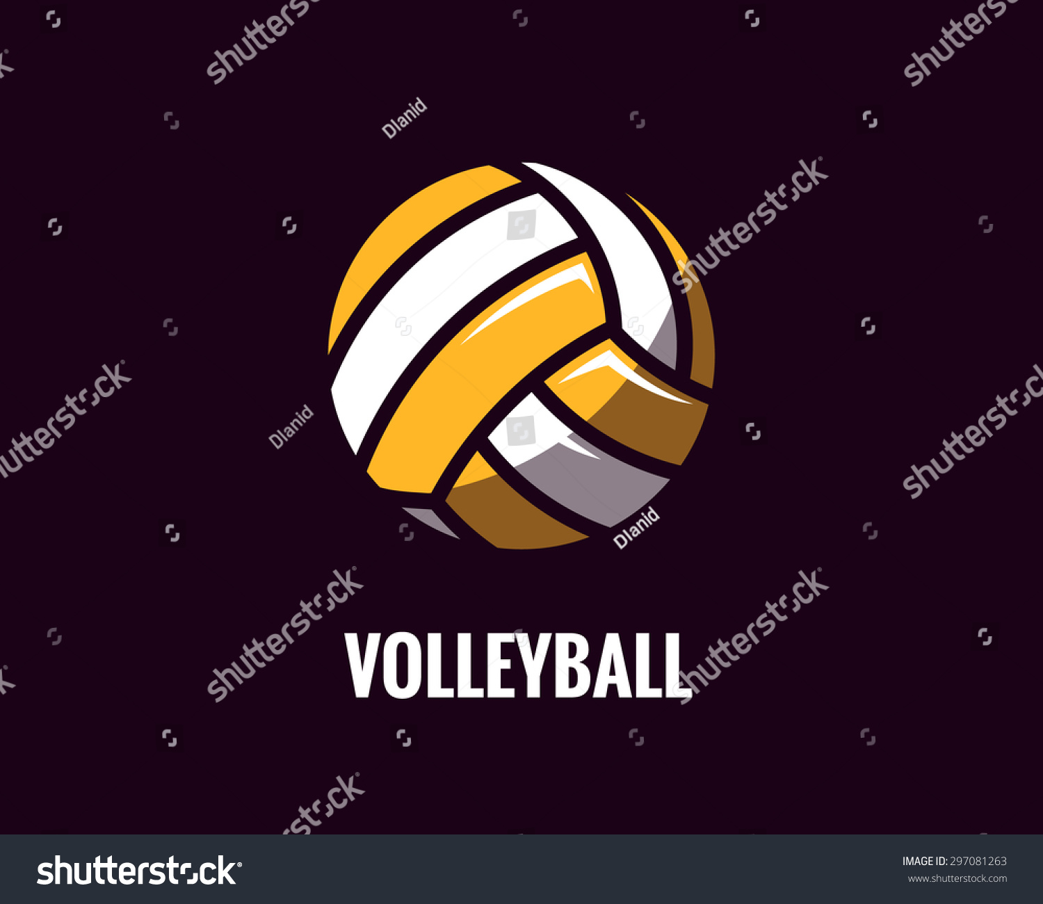 Colorful Volleyball Ball Icon. Vector Illustration. - 297081263 ...