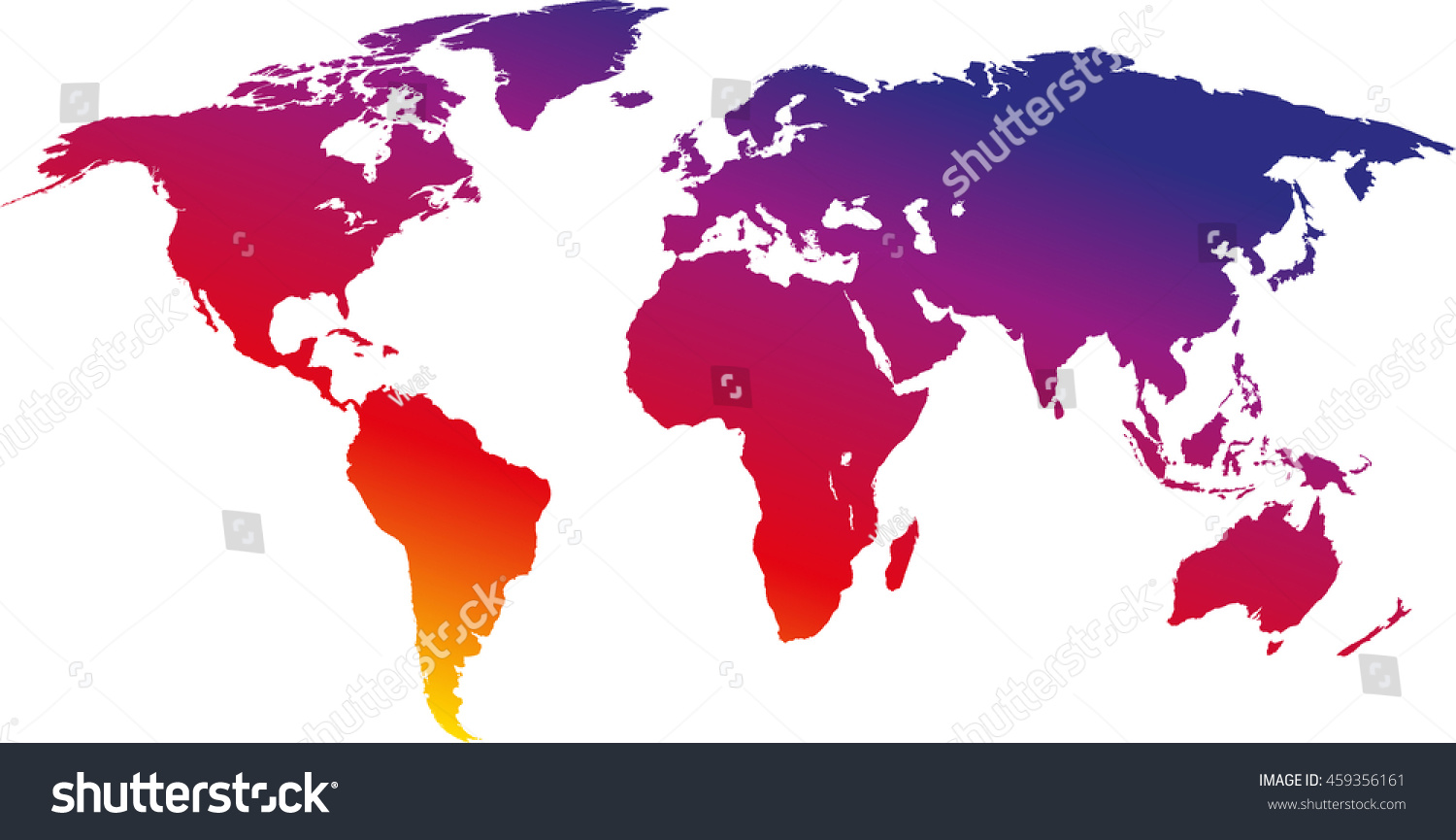 Colorful World Map On White Background Stock Vector Royalty Free