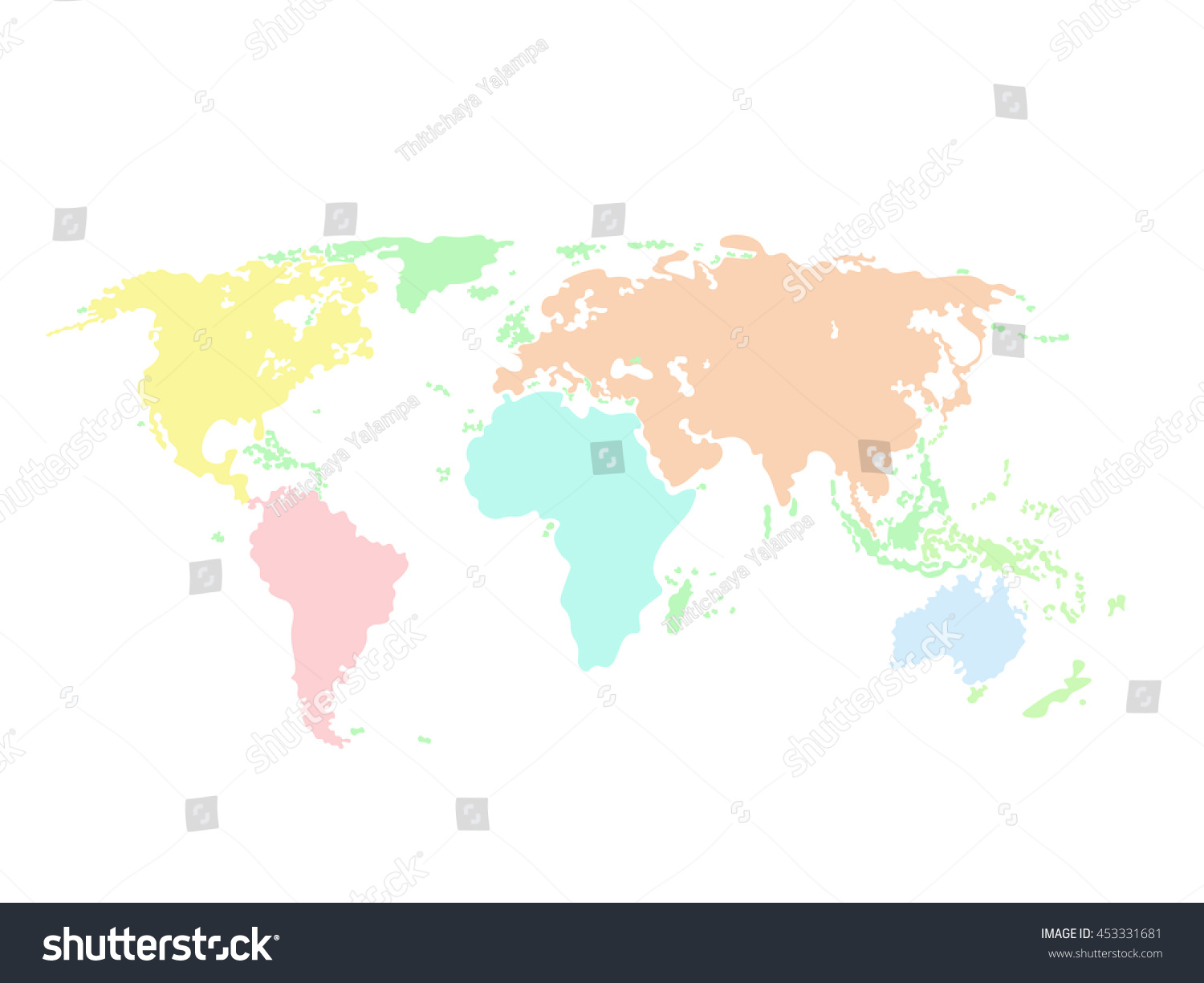 Colorfull Political World Map Illustration Stock Vector (Royalty Free ...